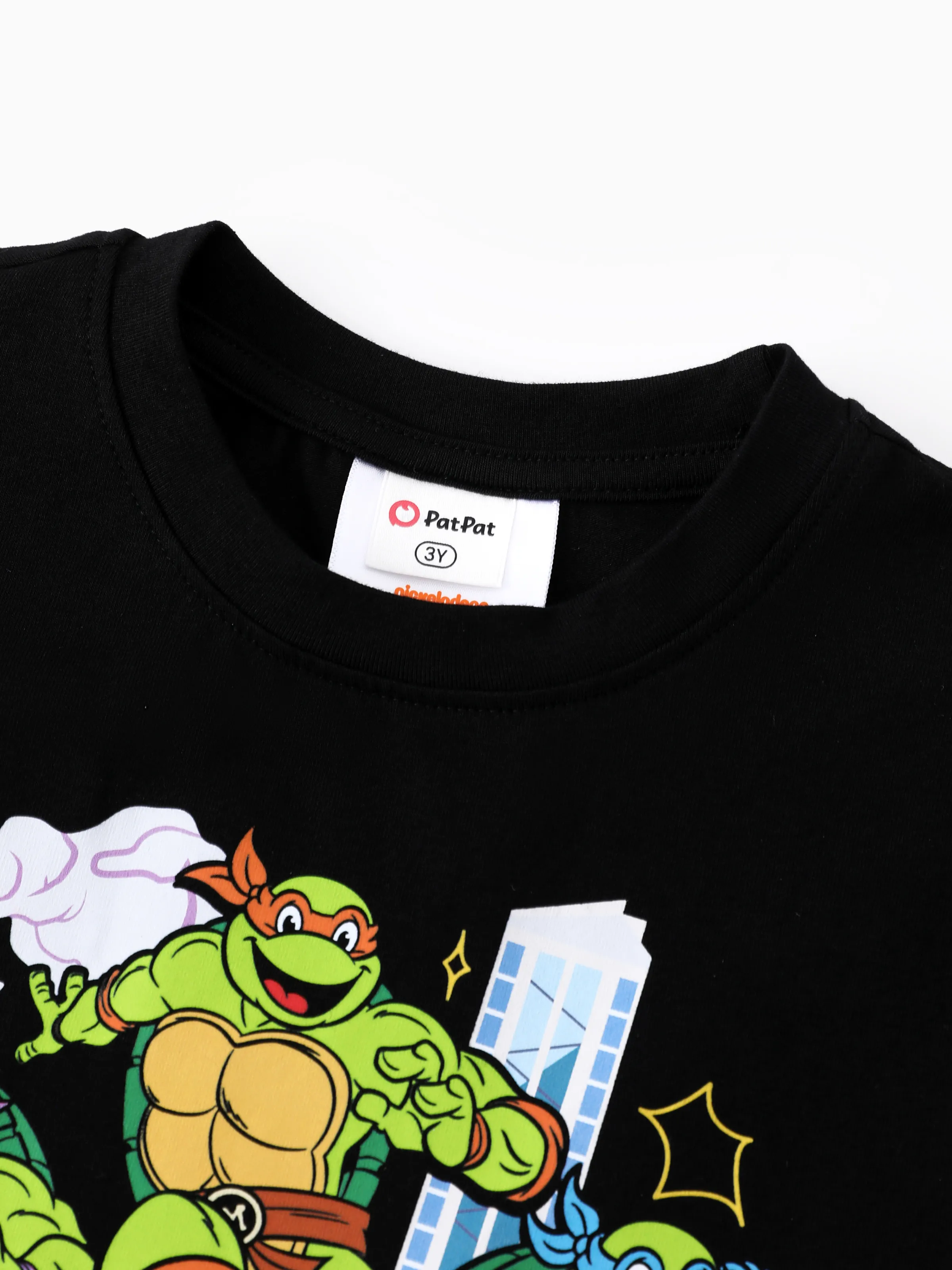 Teenage Mutant Ninja Turtle Toddler/Kid Boy 2pcs Cotton TMNT Character Streetwear Graffiti Print Short-sleeve Top And Shorts Set Green - Image 3