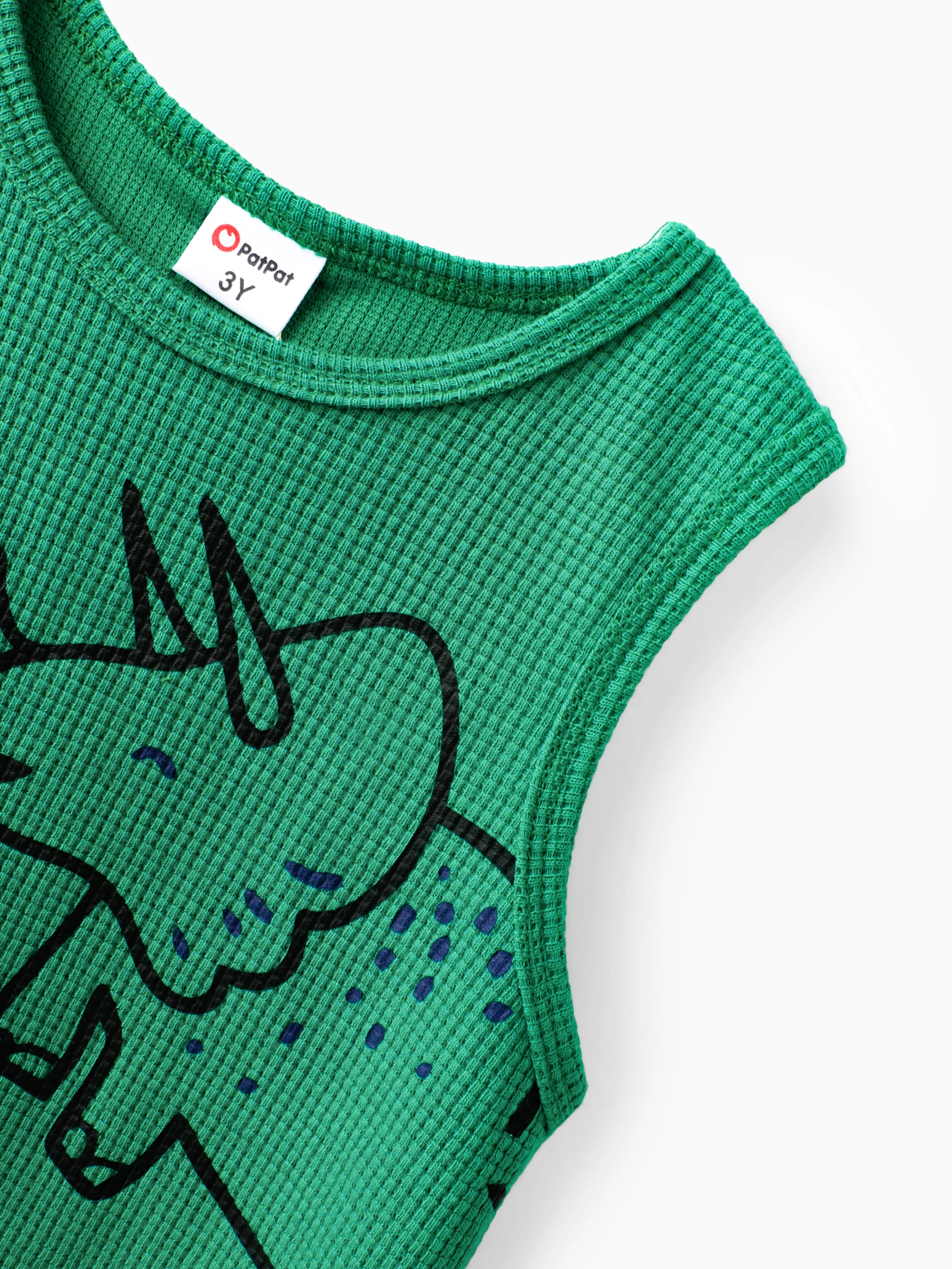 Toddler Boy 2pcs Dino Print Tank Top and Shorts Set Green - Image 5