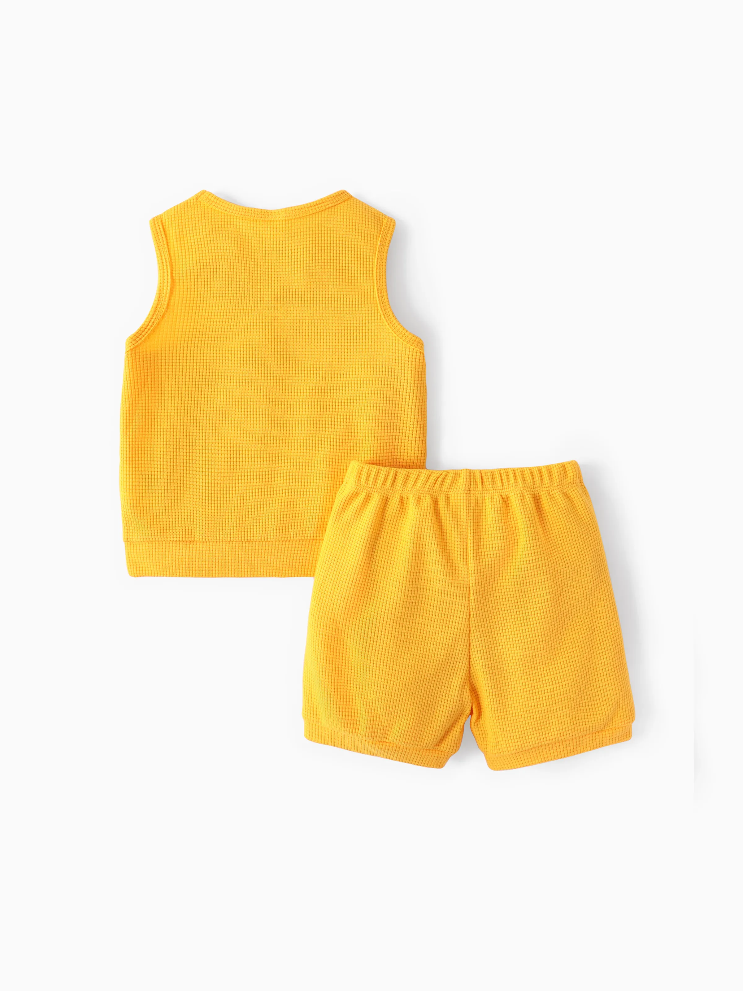 Toddler Boy 2pcs Dino Print Tank Top and Shorts Set Yellow - Image 9