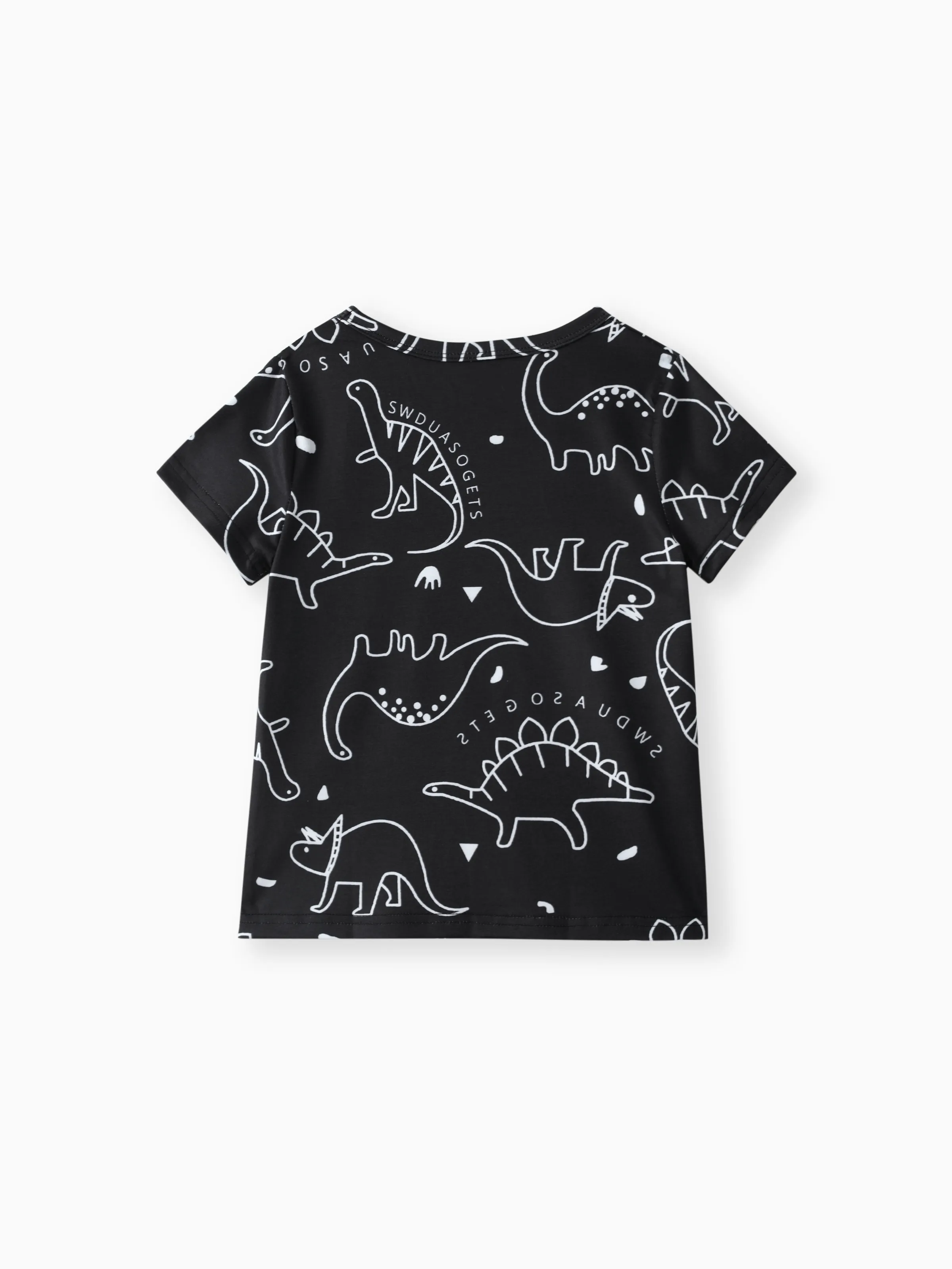 Toddler Boy Animal Dinosaur Print Short-sleeve Tee Black - Image 2