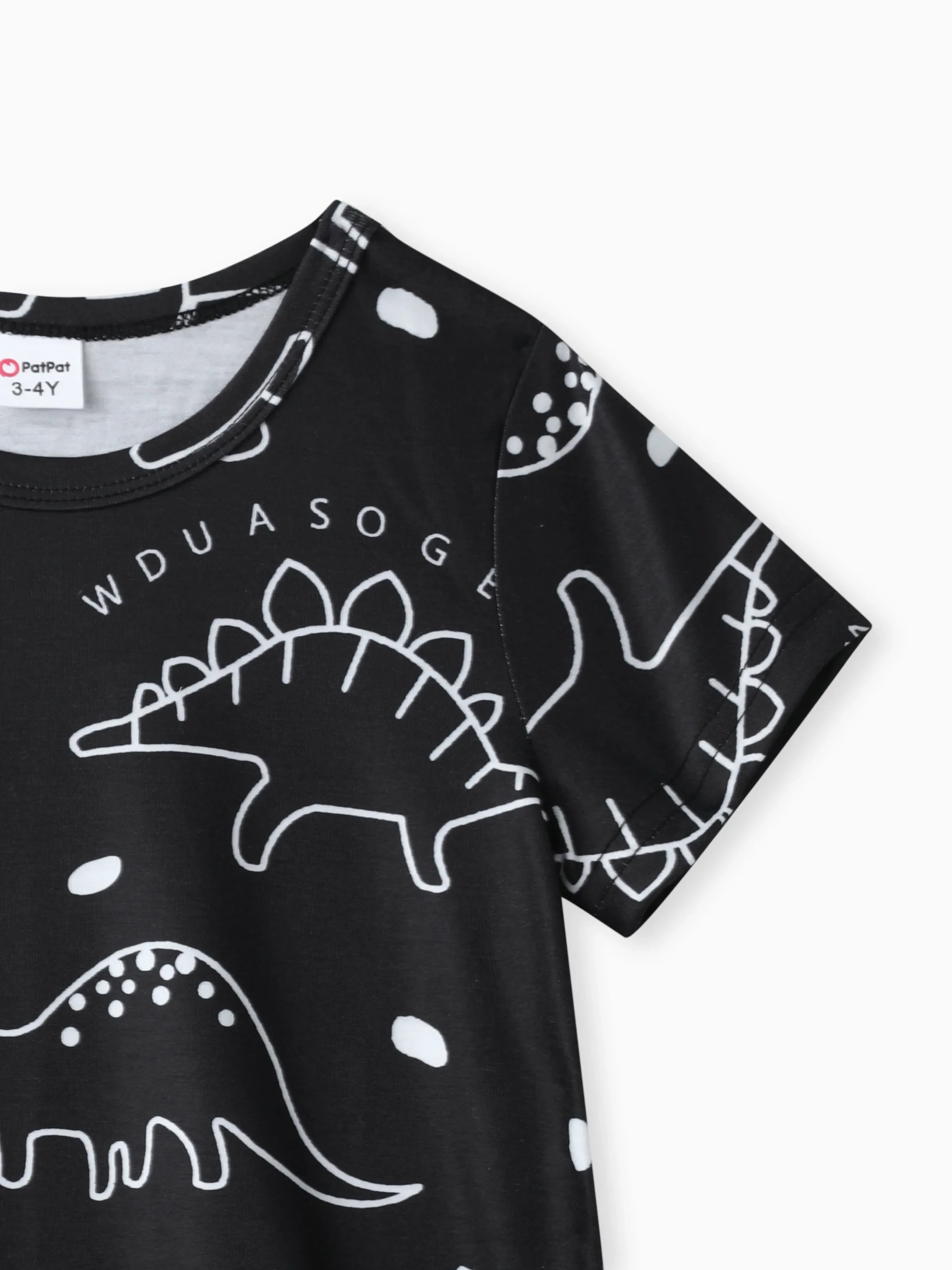 Toddler Boy Animal Dinosaur Print Short-sleeve Tee Black - Image 4