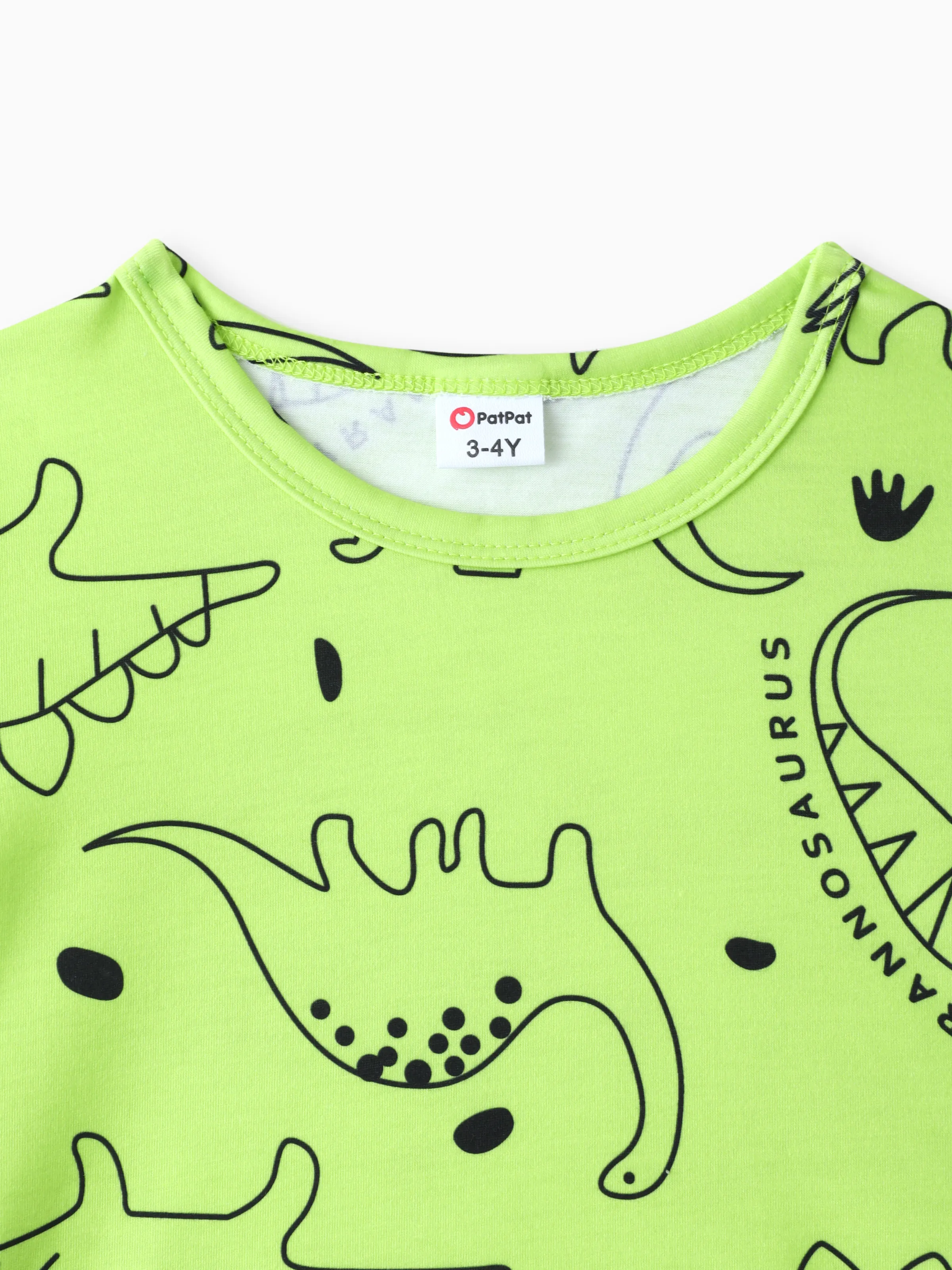 Toddler Boy Animal Dinosaur Print Short-sleeve Tee LemonGreen - Image 3
