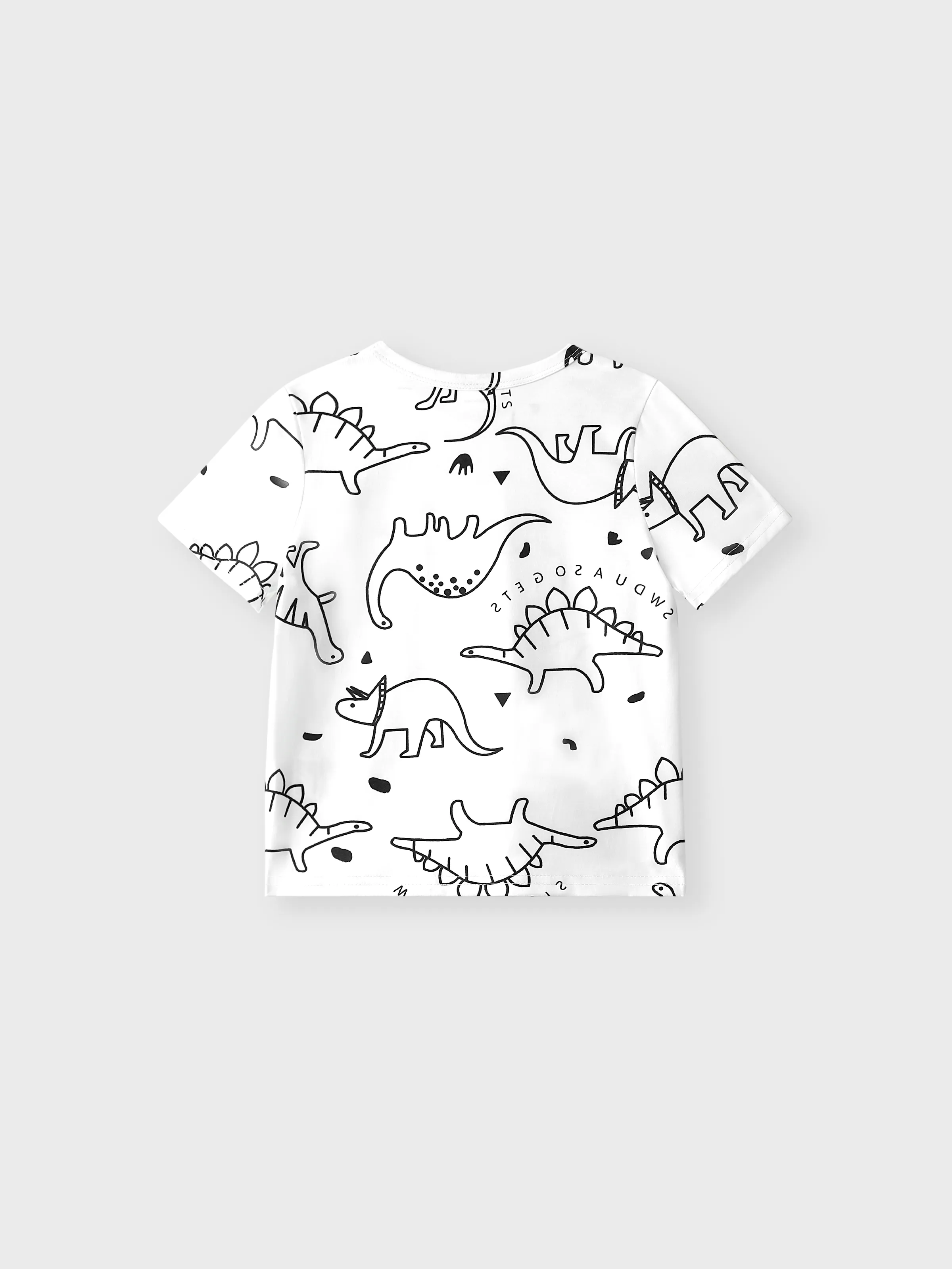 Toddler Boy Animal Dinosaur Print Short-sleeve Tee White - Image 2