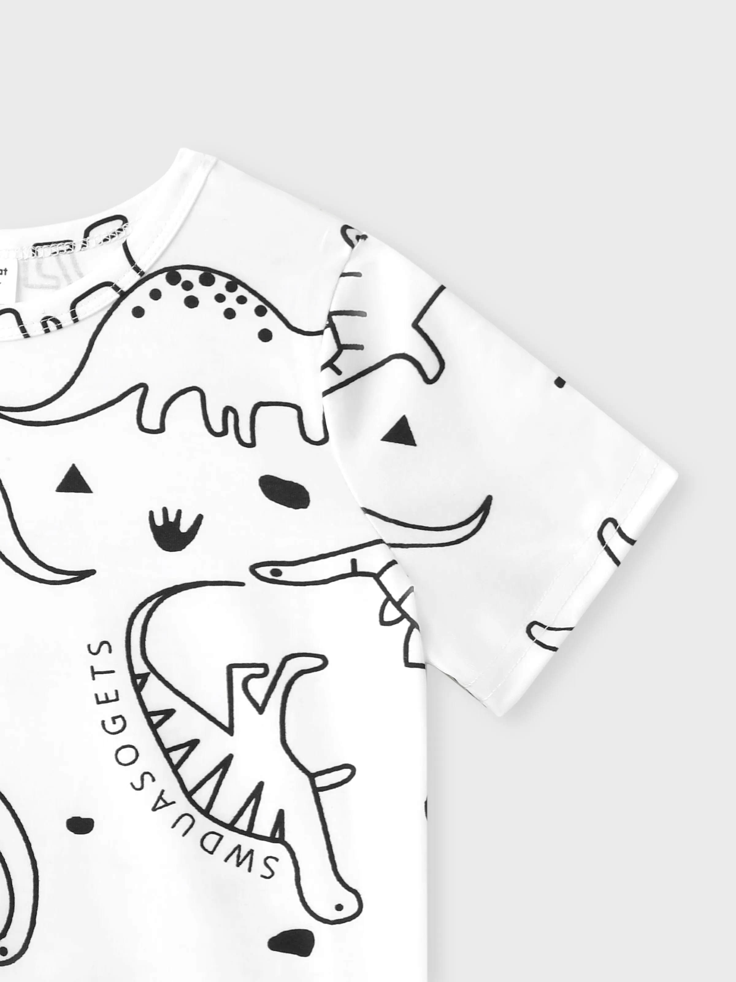 Toddler Boy Animal Dinosaur Print Short-sleeve Tee White - Image 4