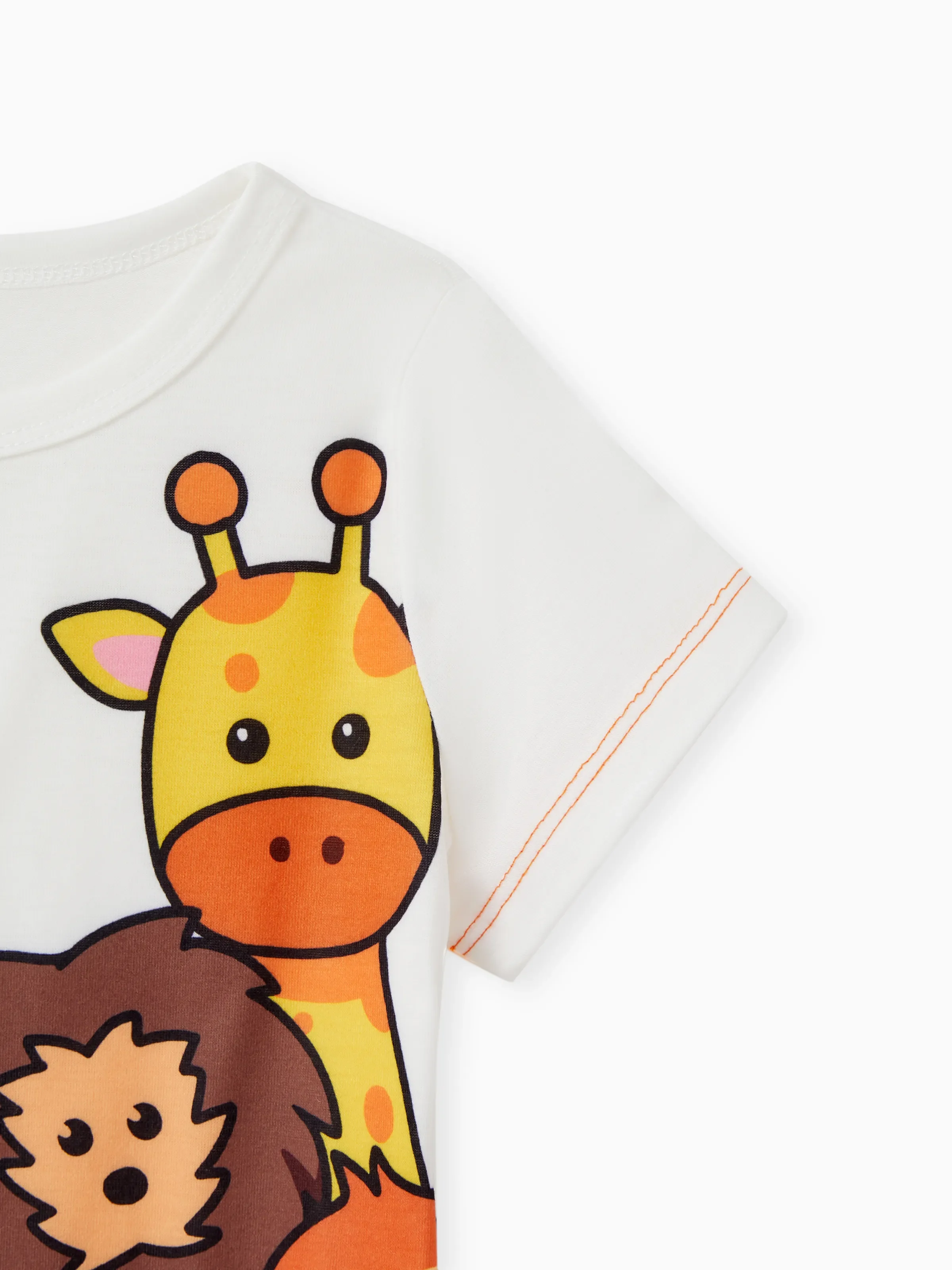 Toddler Boy Animal Giraffe Print Short-sleeve Tee White - Image 4