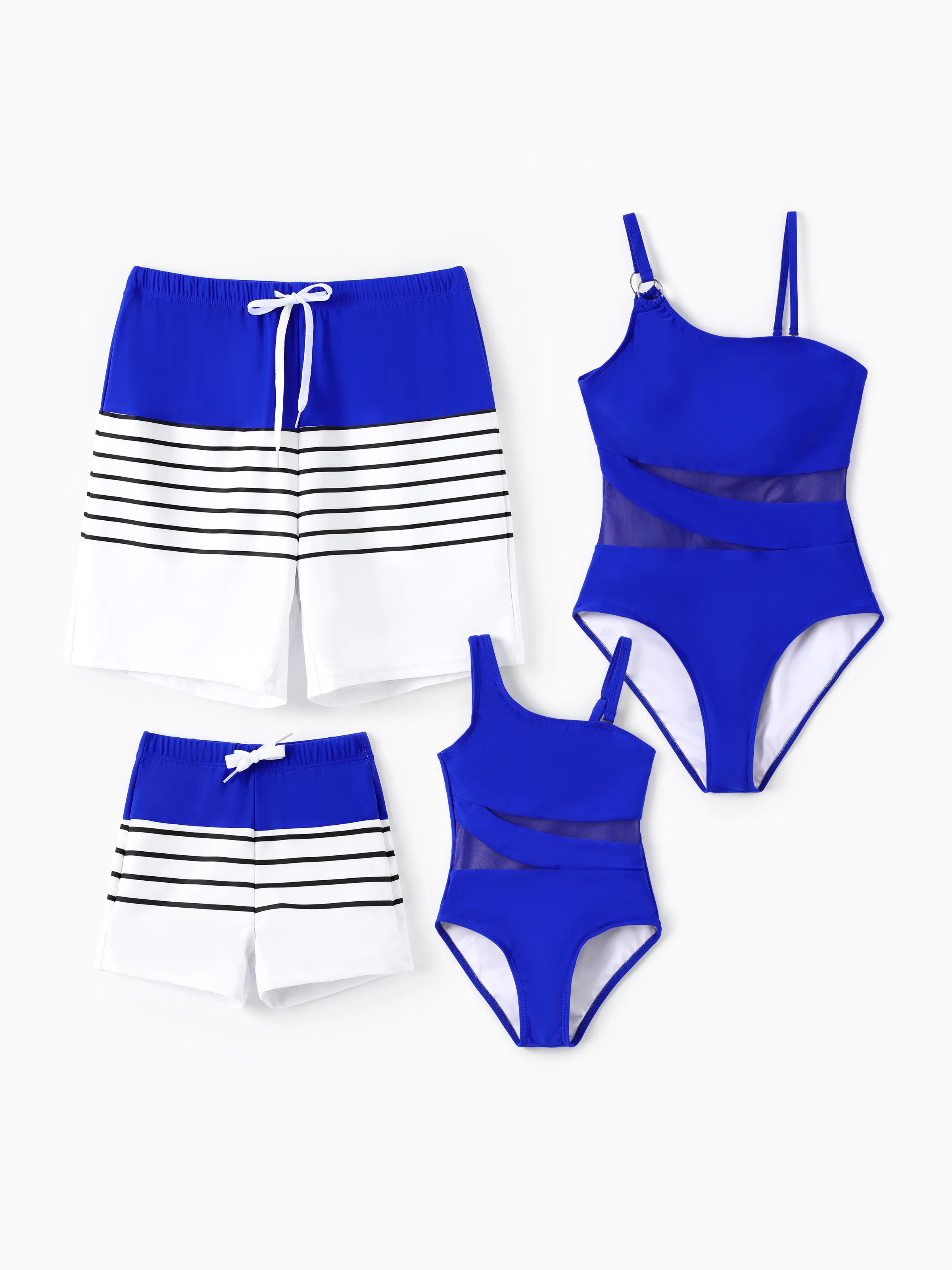 Toddler Boy Blue Drawstring Swim Trunks Blue - Image 2