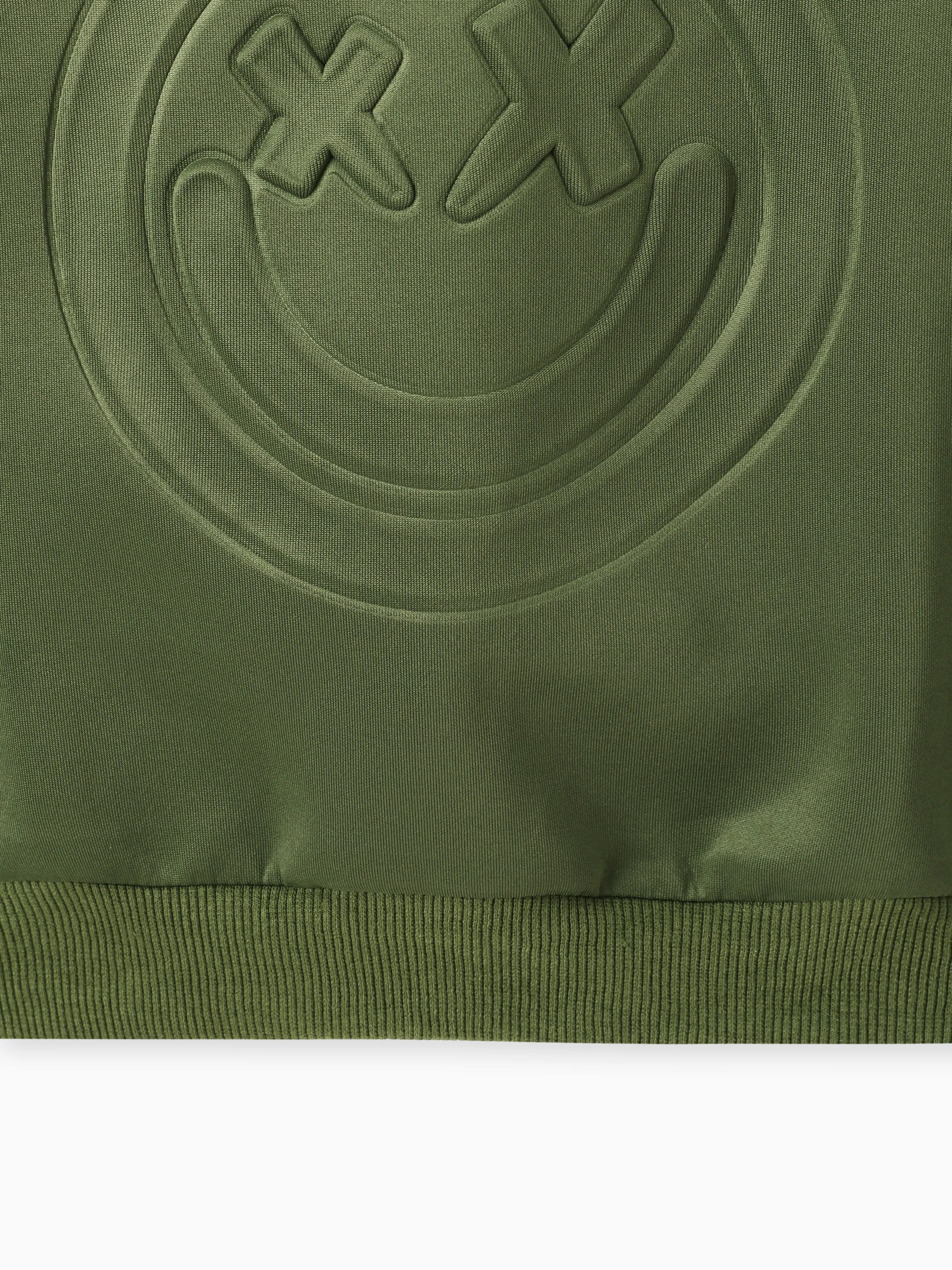 Toddler Boy Face Graphic Textured Solid Color Hoodie Sweatshirts Army green - Image 5