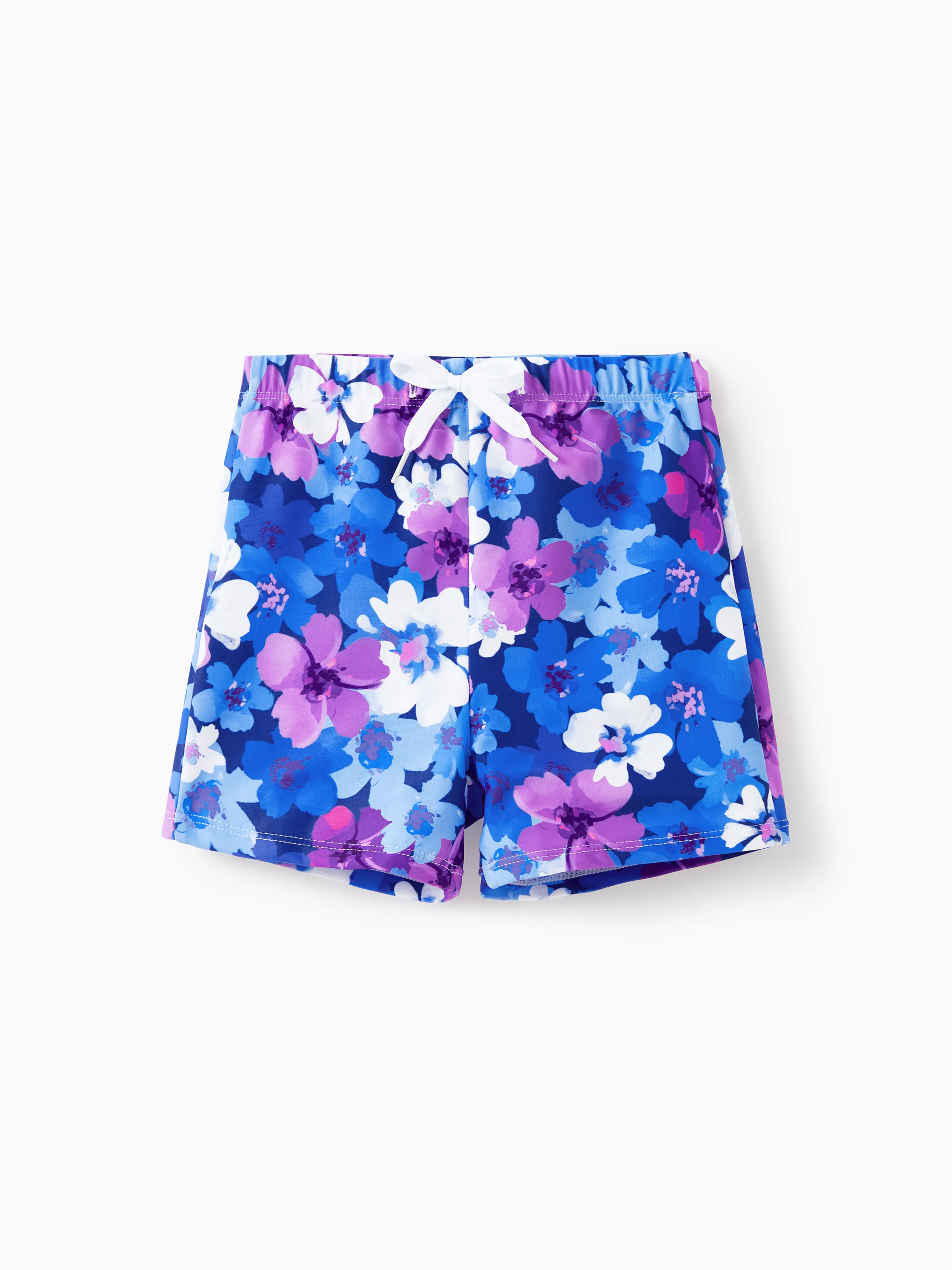 Toddler Boy Flora Swim Trunks Purple - Image 4