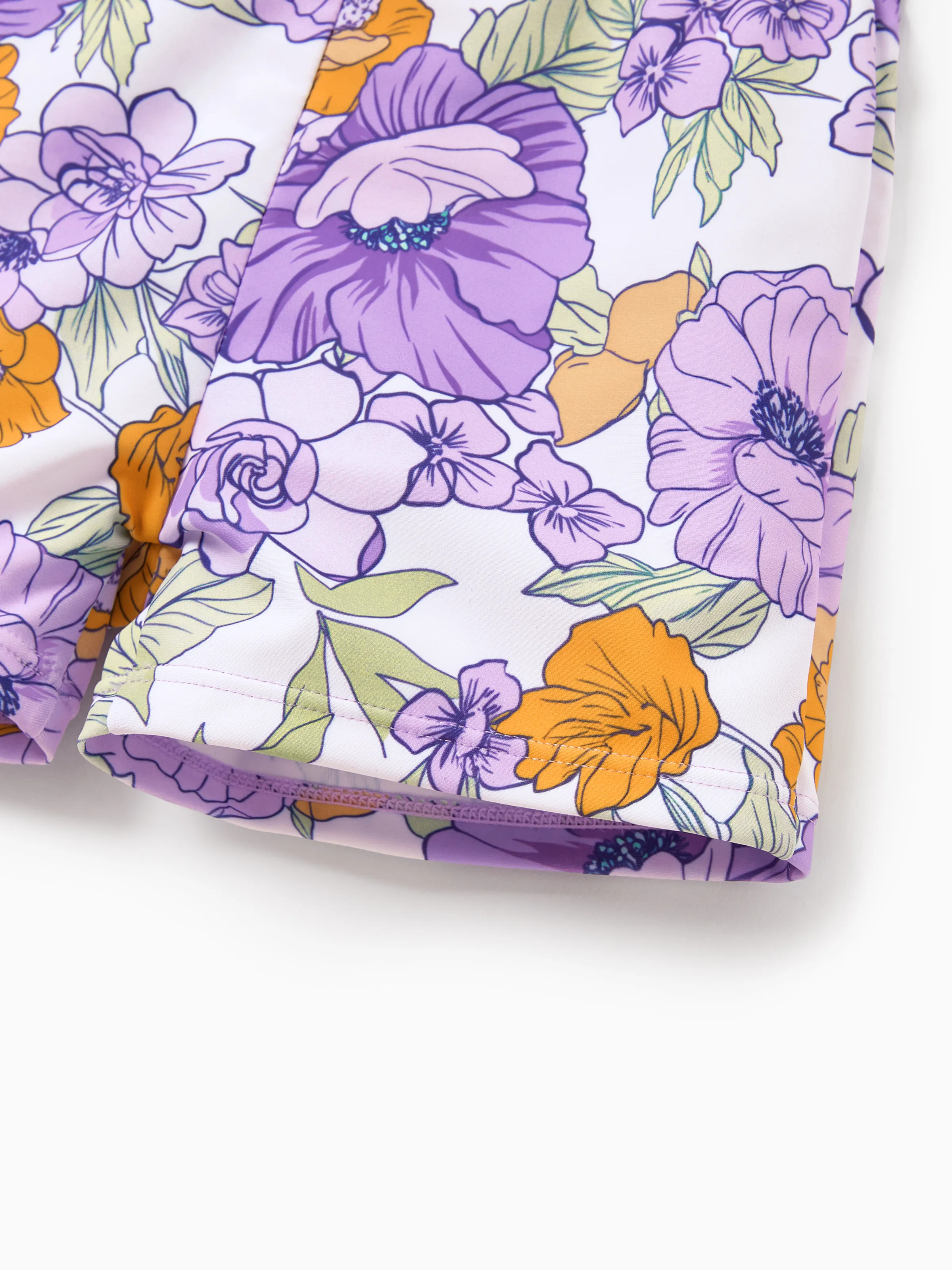 Toddler Boy Floral Print Swim Trunks Set Purple - Image 5
