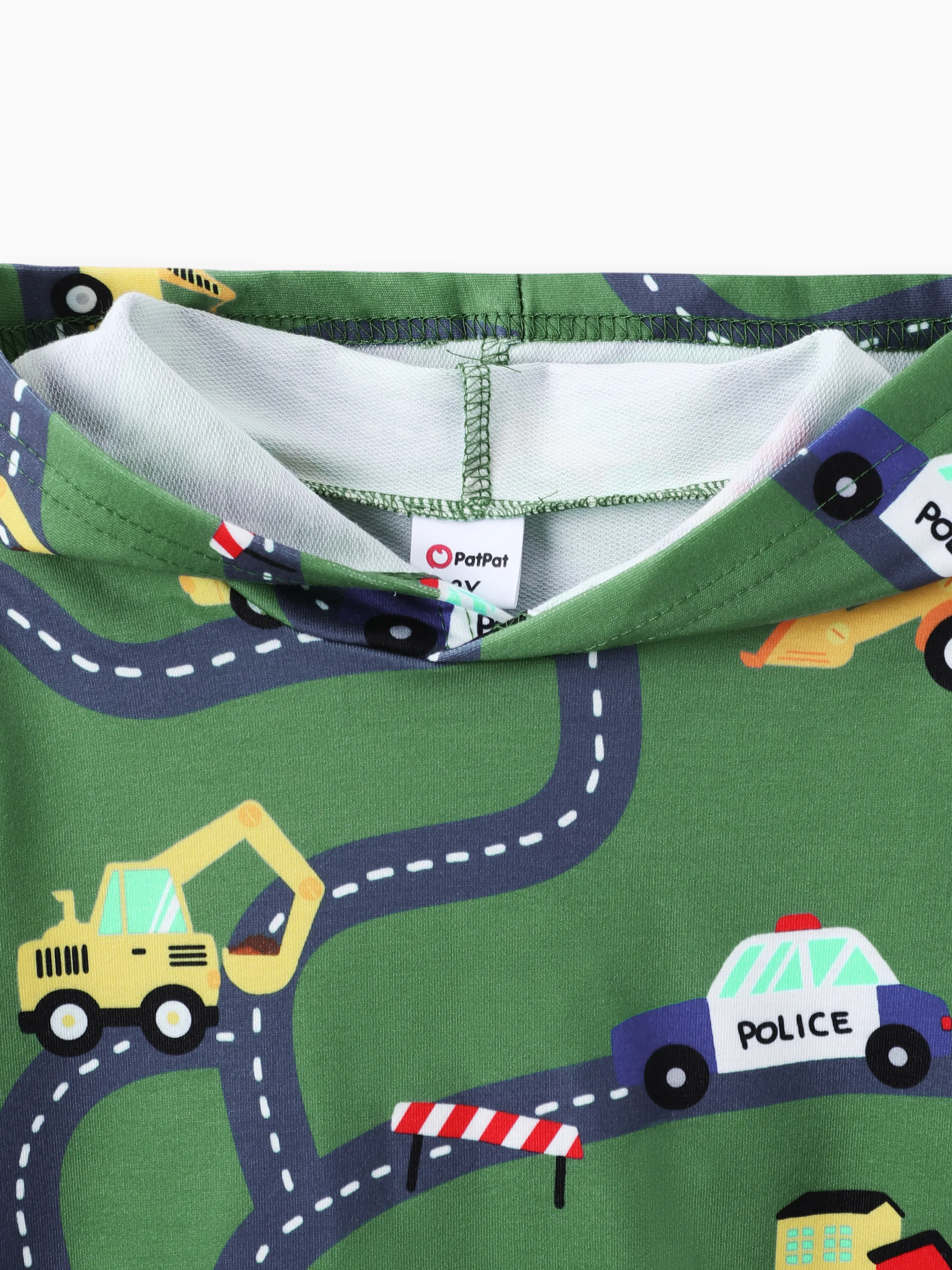 Toddler Boy Road Vehicle Print Hoodie Sweatshirt Dark Green - Image 6