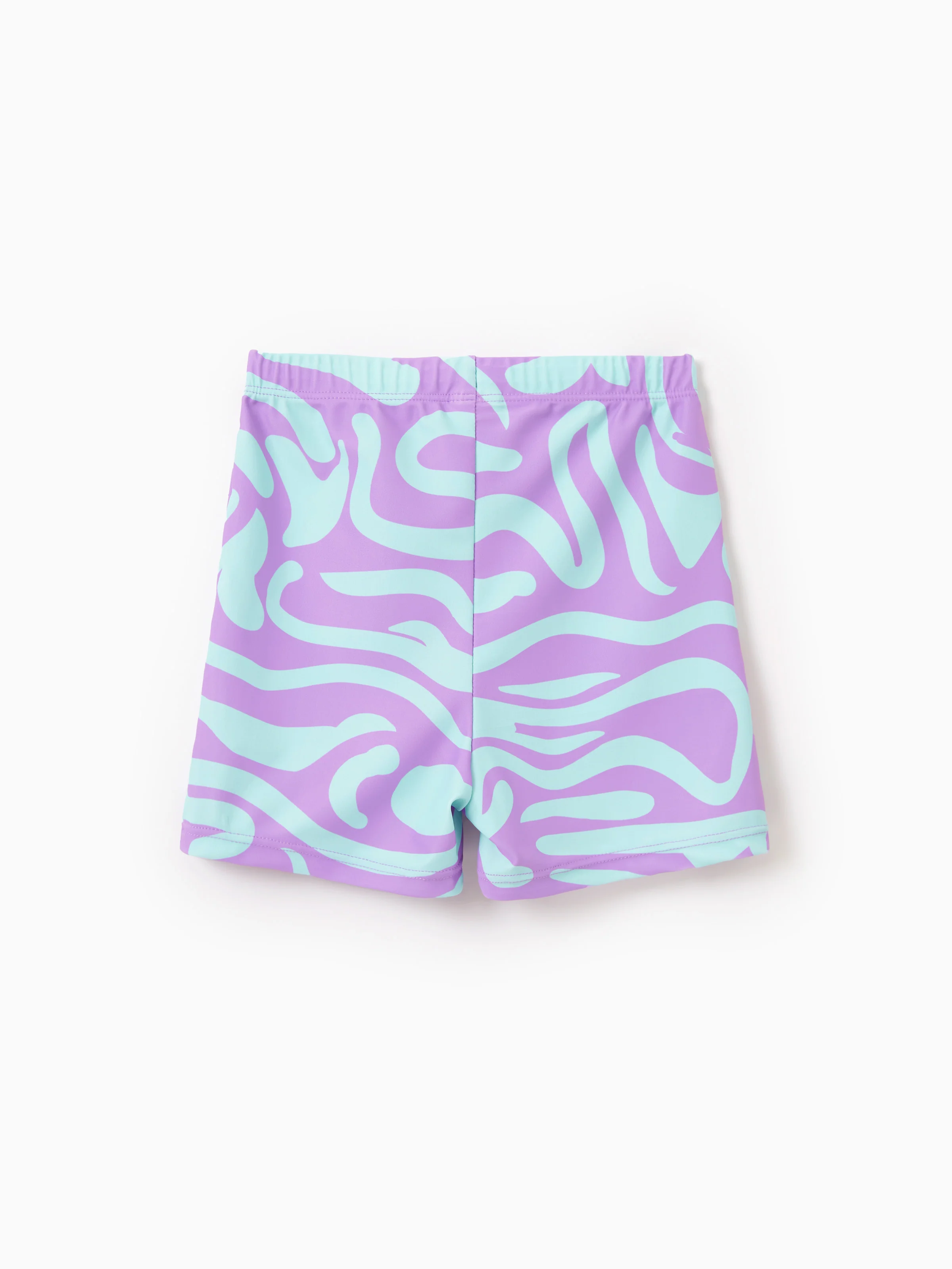 Toddler Boy Trendy Purple & Blue Wave Print Swim Trunks Purple - Image 4