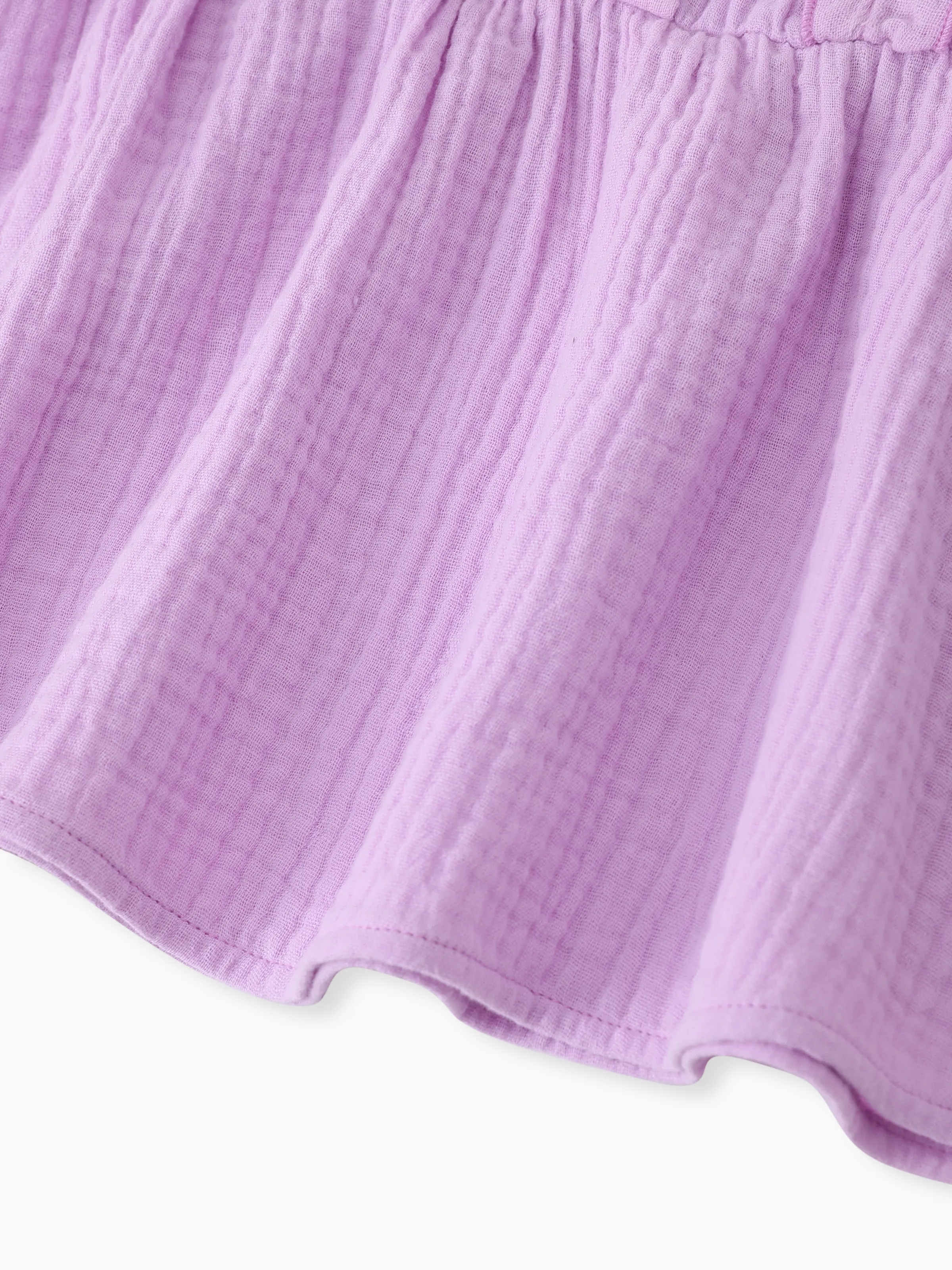 Toddler Girl 2pcs Sweet Ruffled Top and Floral Leggings Set Purple - Image 9