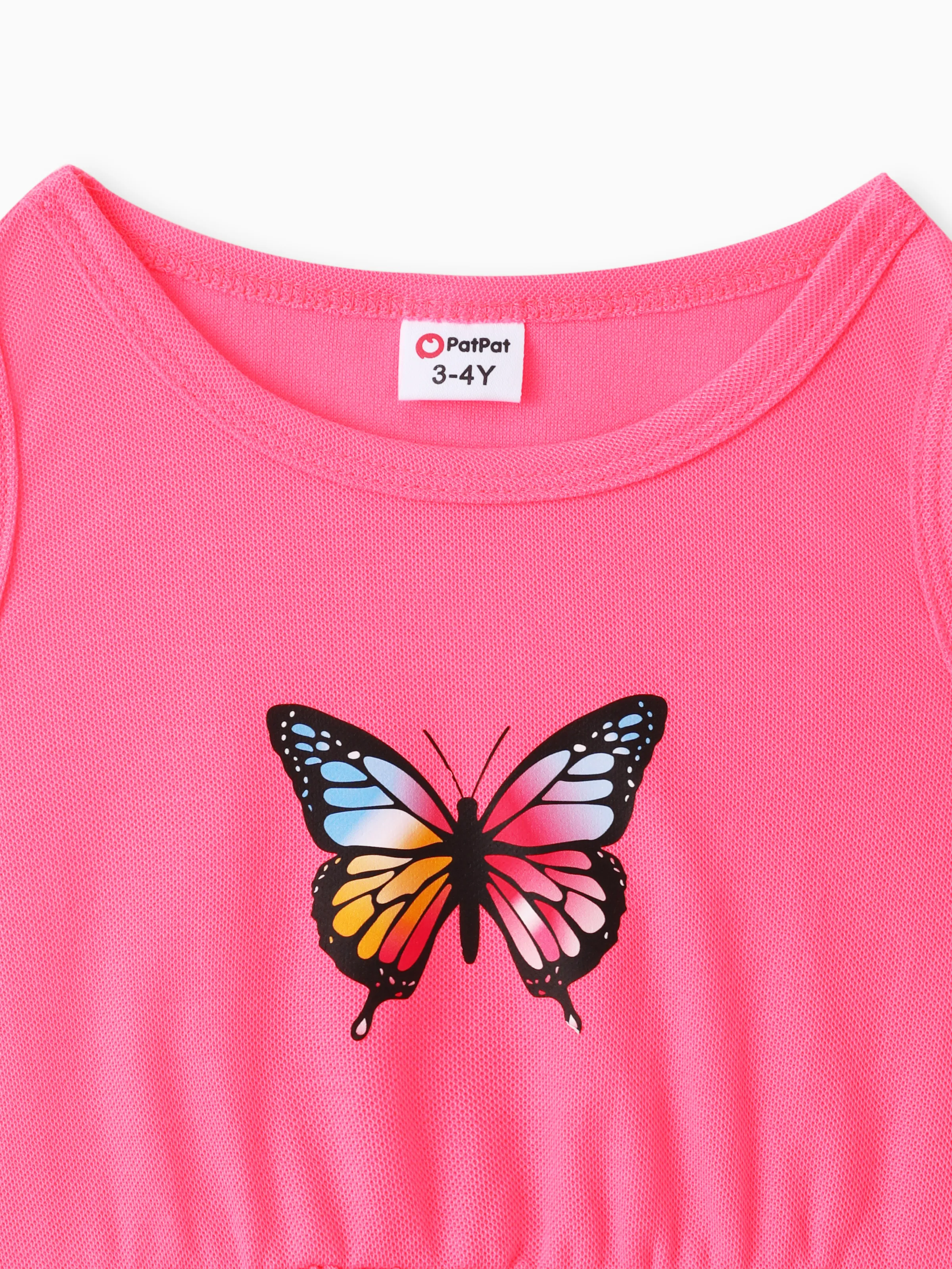 Toddler Girl Butterfly Print Tank Dress Roseo - Image 2