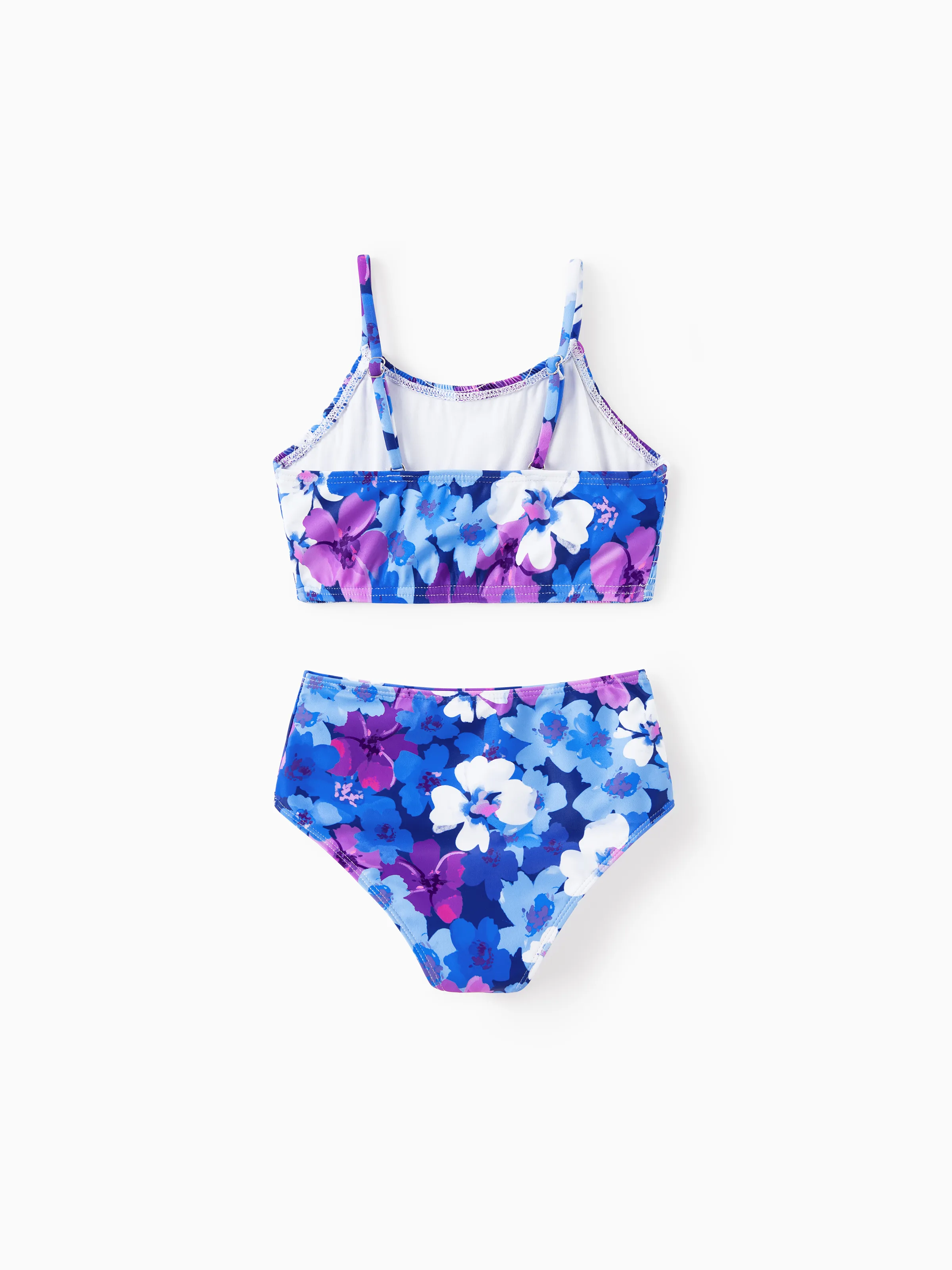 Toddler Girl Flora Smocking Strap two-piece Swimsuit Purple - Image 5