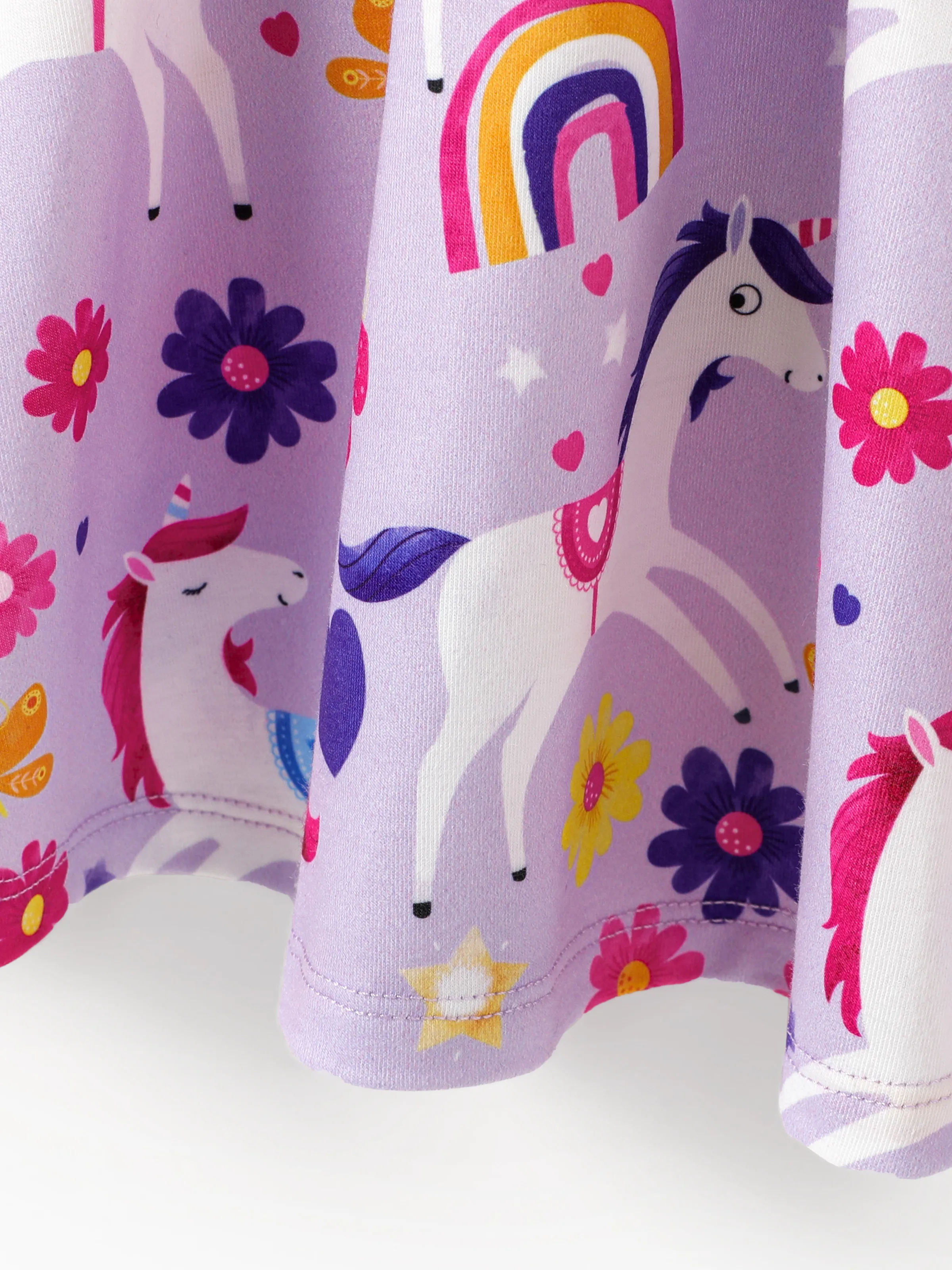 Toddler Girl Floral Print Bowknot Sleeveless Dress Purple - Image 6