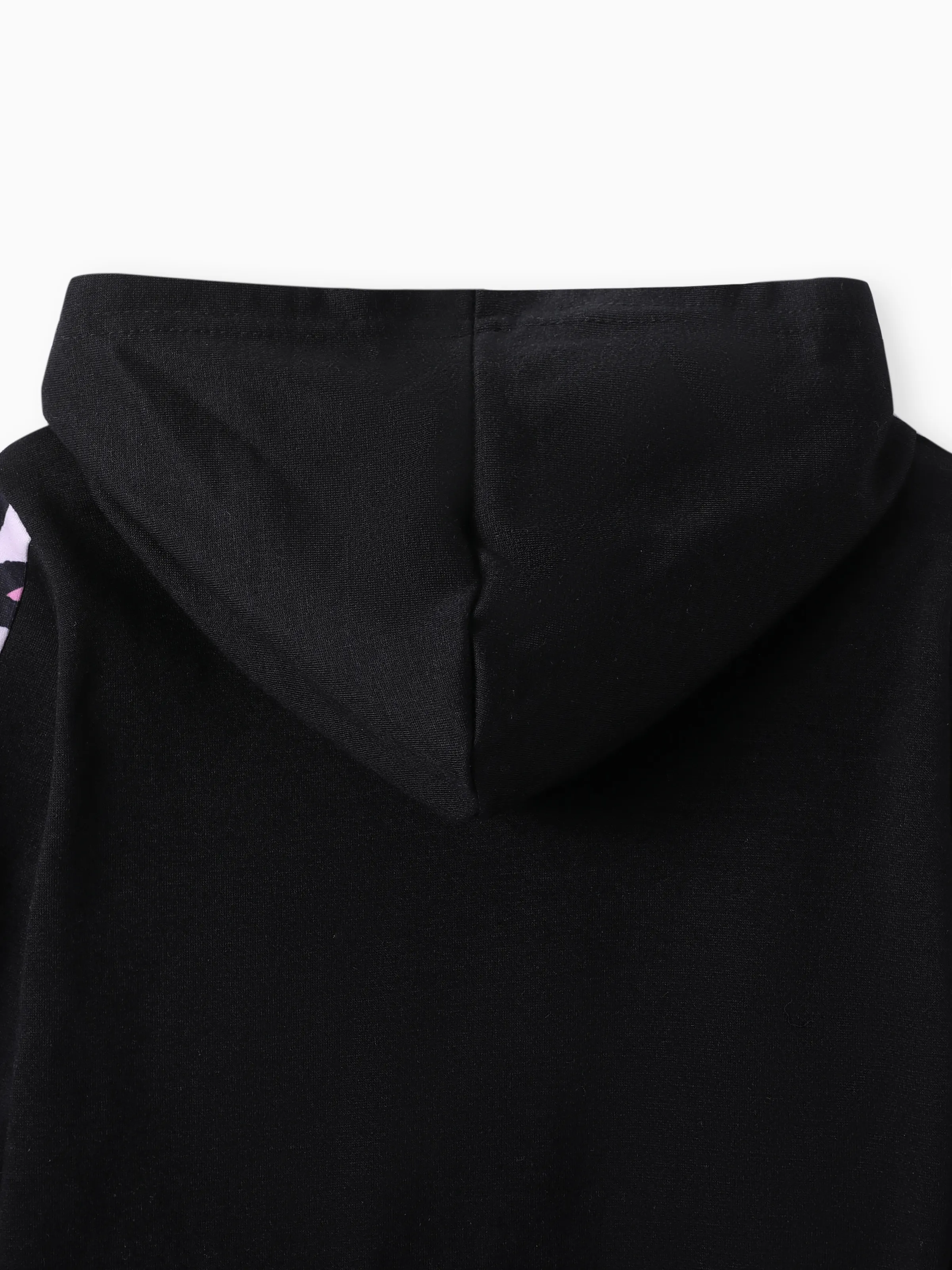Toddler Girl Letter Leopard Print Black Long-sleeve Hooded Sweatshirt Dress Black - Image 5