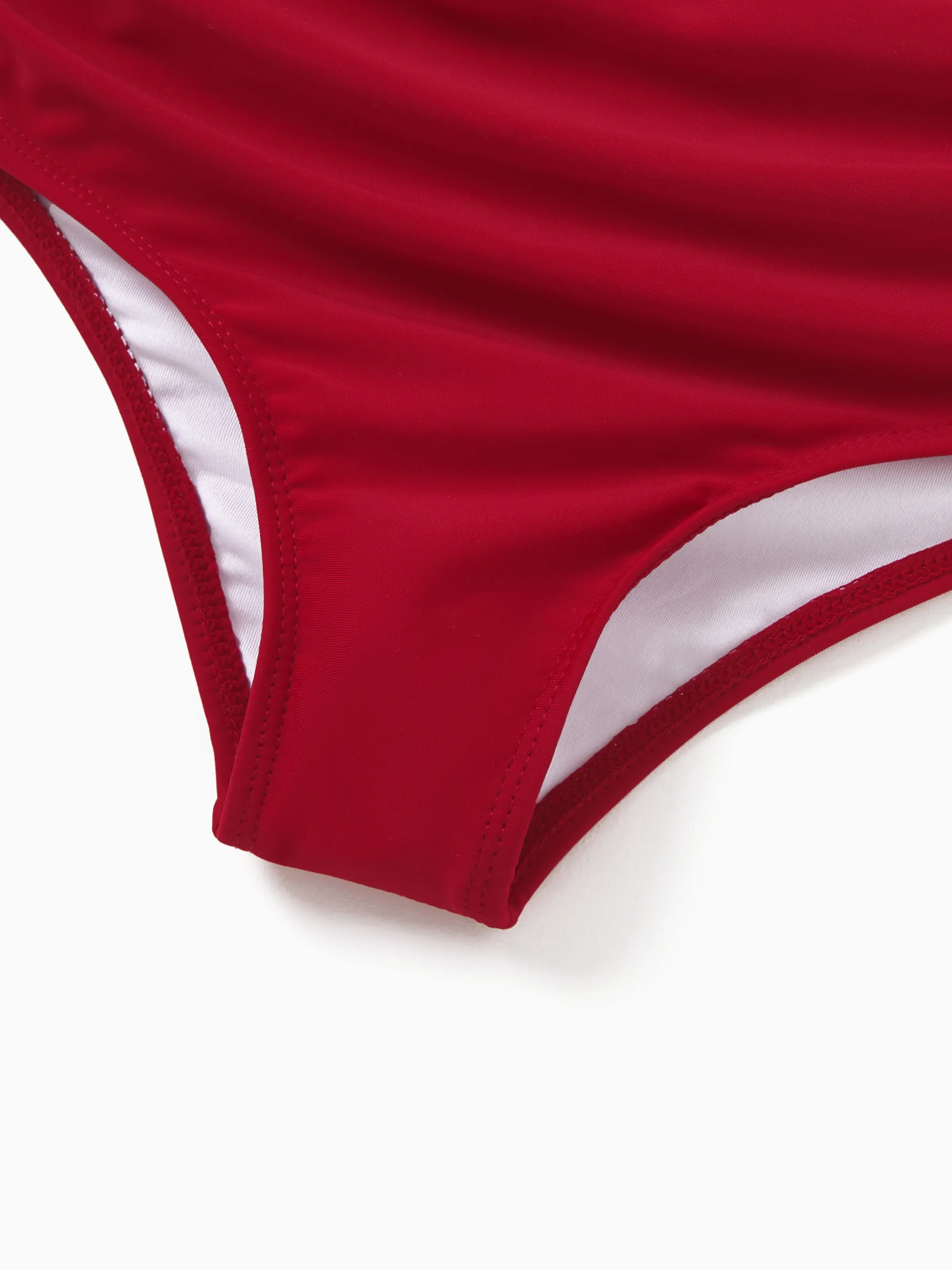 Toddler Girl Swimsuits Red Striped Bikini Matching Beachwear Outfits for Summer, Cruise, Vacation Red - Image 6