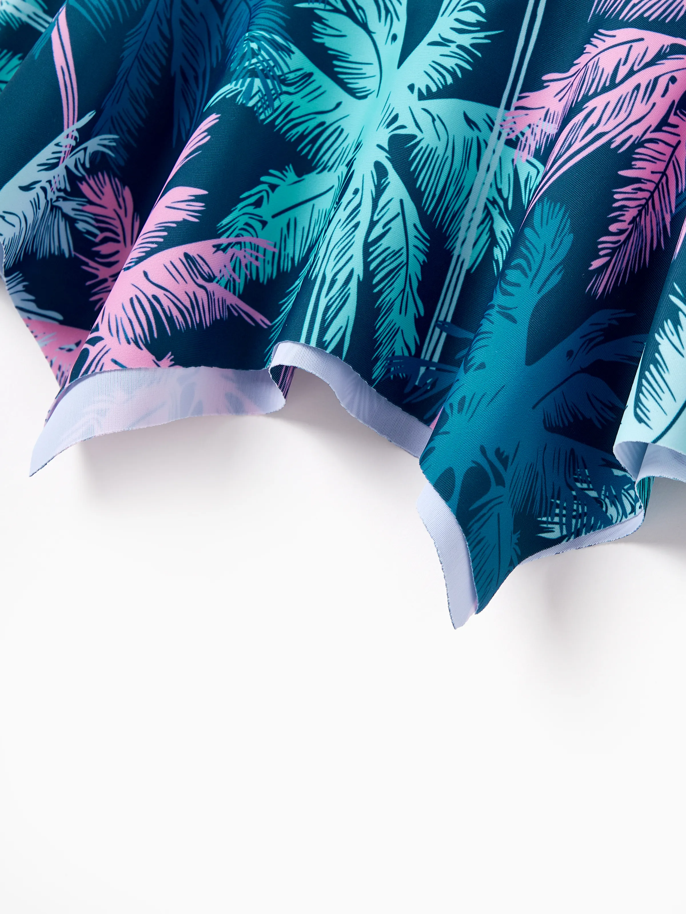 Toddler Girl Swimsuits Tropical Palm Tree Print Ruffle two-piece Swimsuit, Beach Vacation Swimwear Turquoise - Image 7