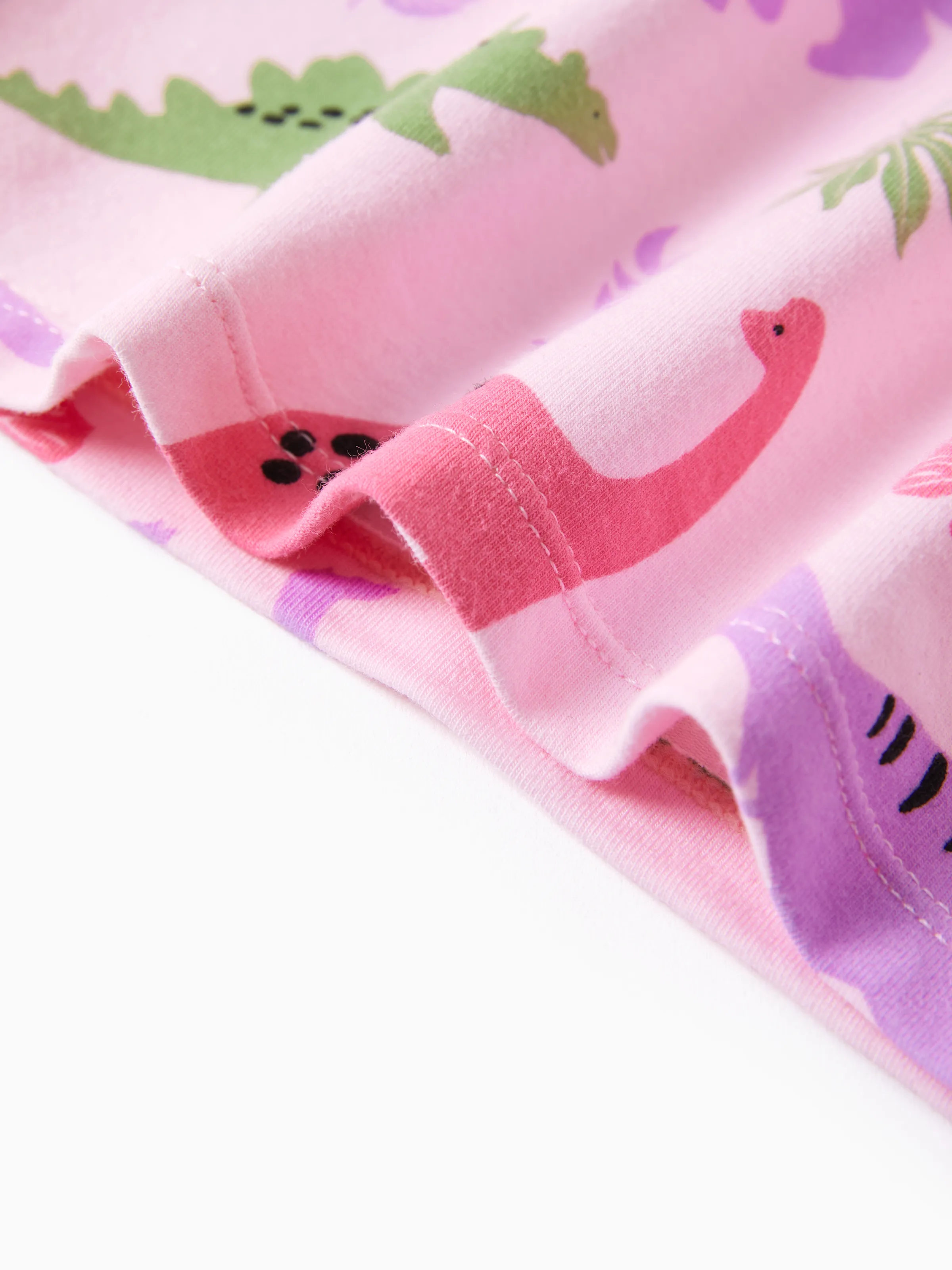 Toddler / Kids 2-piece Organic Cotton Pajamas with Childlike Print Snug fit Pjs for Girls / Boys Pink - Image 9