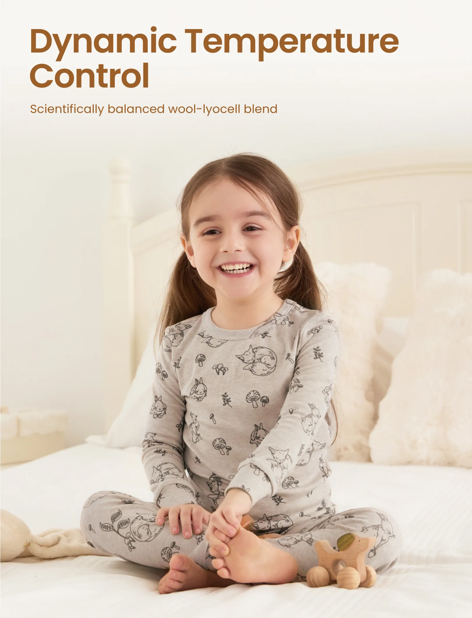 Toddler / Kids 2-piece Pajamas With Animal Print ( Snug-Fitting ) Apricot - Image 6