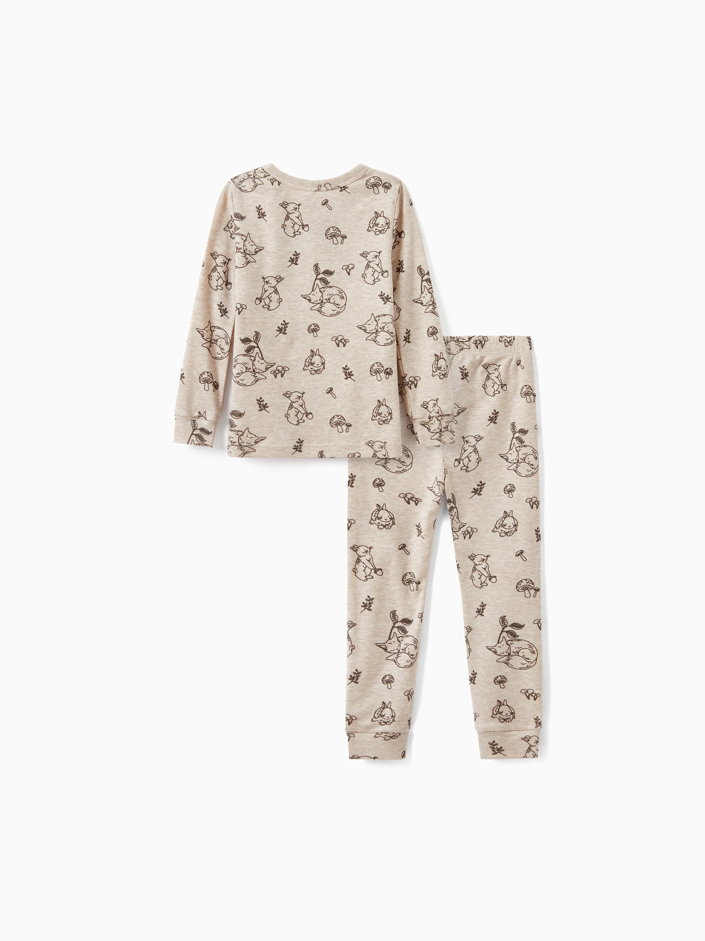 Toddler / Kids 2-piece Pajamas With Animal Print ( Snug-Fitting ) Apricot - Image 8