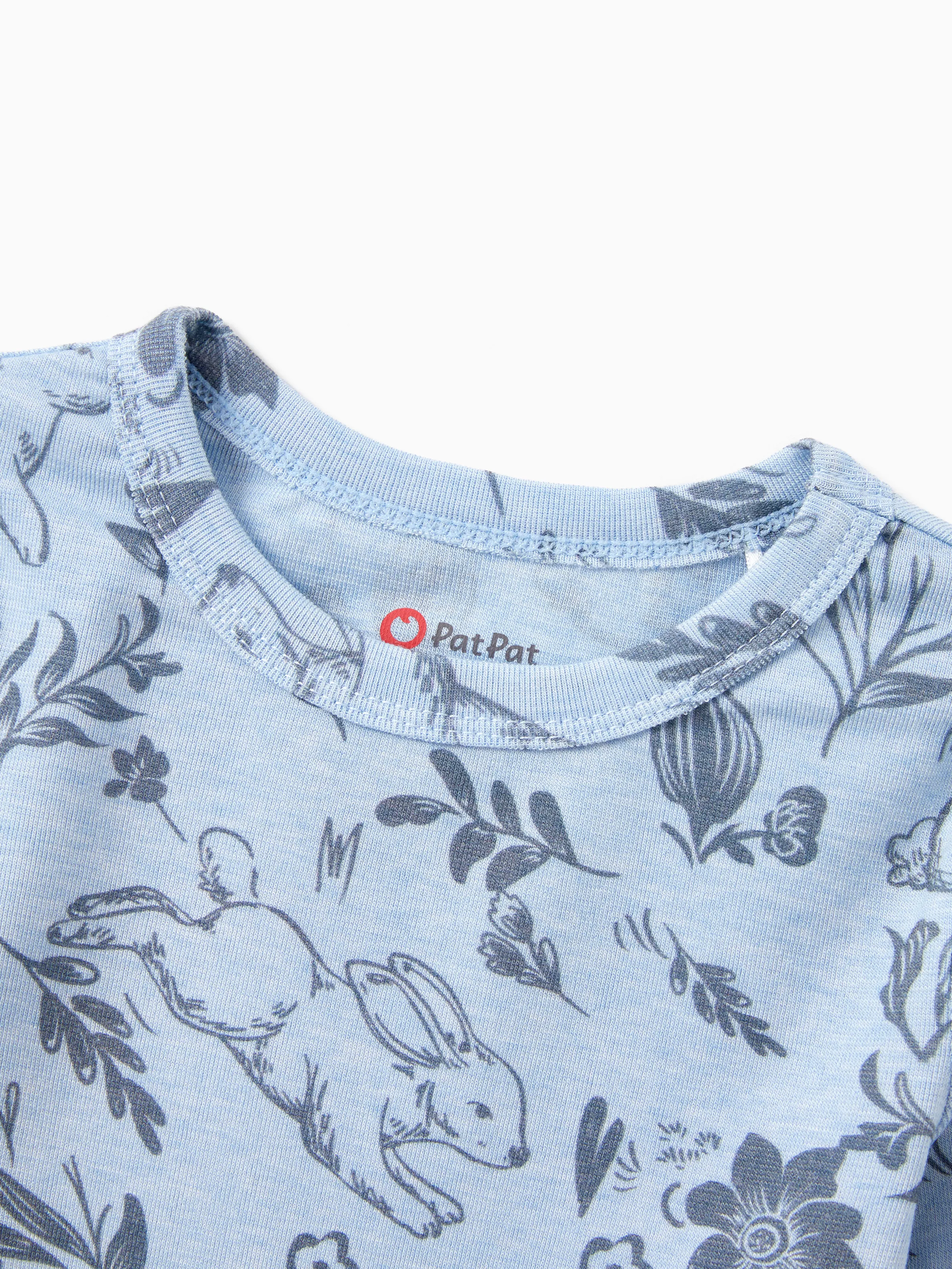 Toddler / Kids 2-piece Pajamas With Animal Print ( Snug-Fitting ) Blue - Image 2