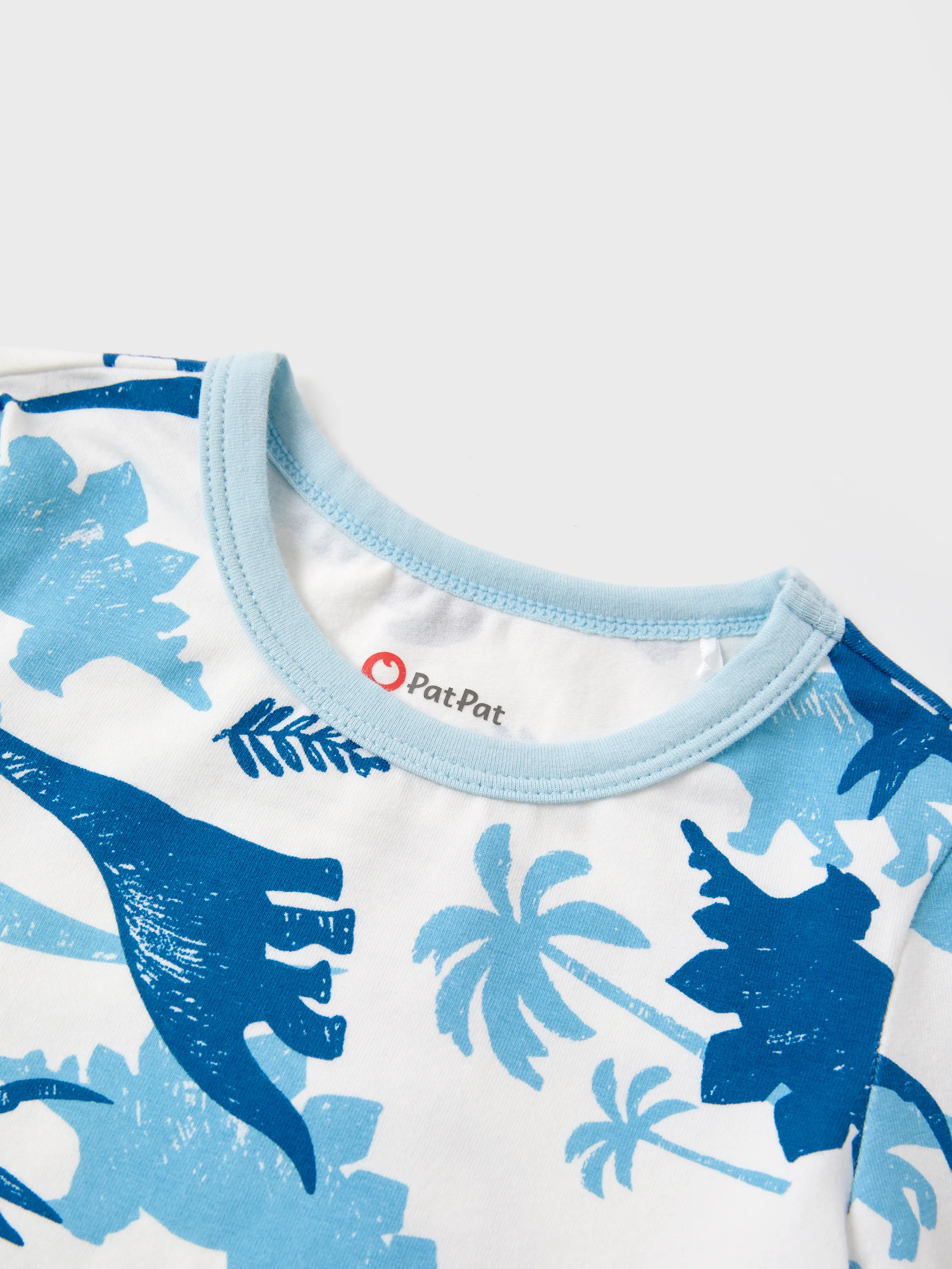 Toddler / Kids 4-piece Organic Cotton Pajamas 4-in 1 PJ Snug fit Pjs for Girls / Boys Light Blue - Image 2