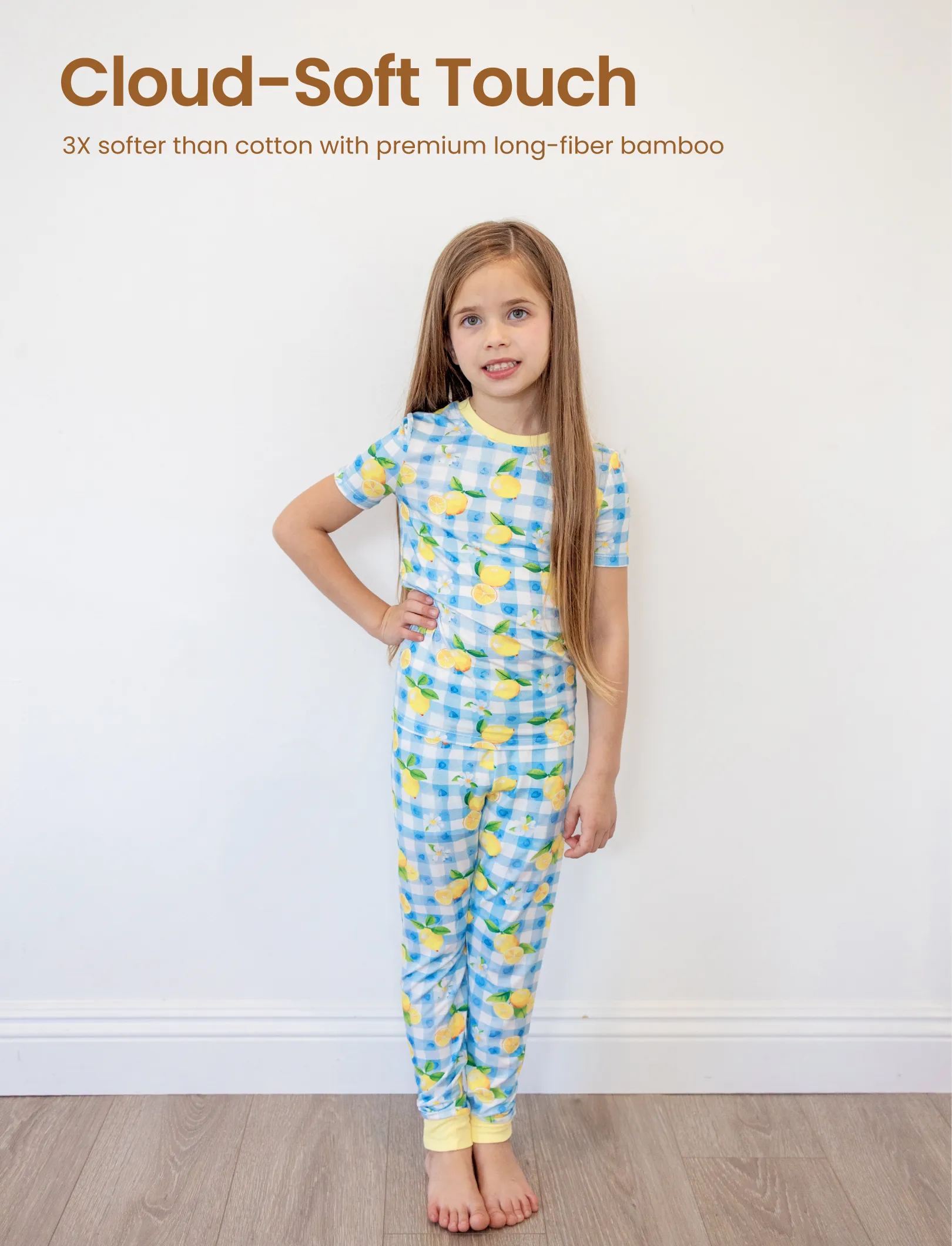 Toddler / Kids Christmas / Halloween Pajamas 3-Piece Bamboo Pajama Set 2-in-1 Look for 4 Seasons (Snug-Fitting) Blue - Image 4
