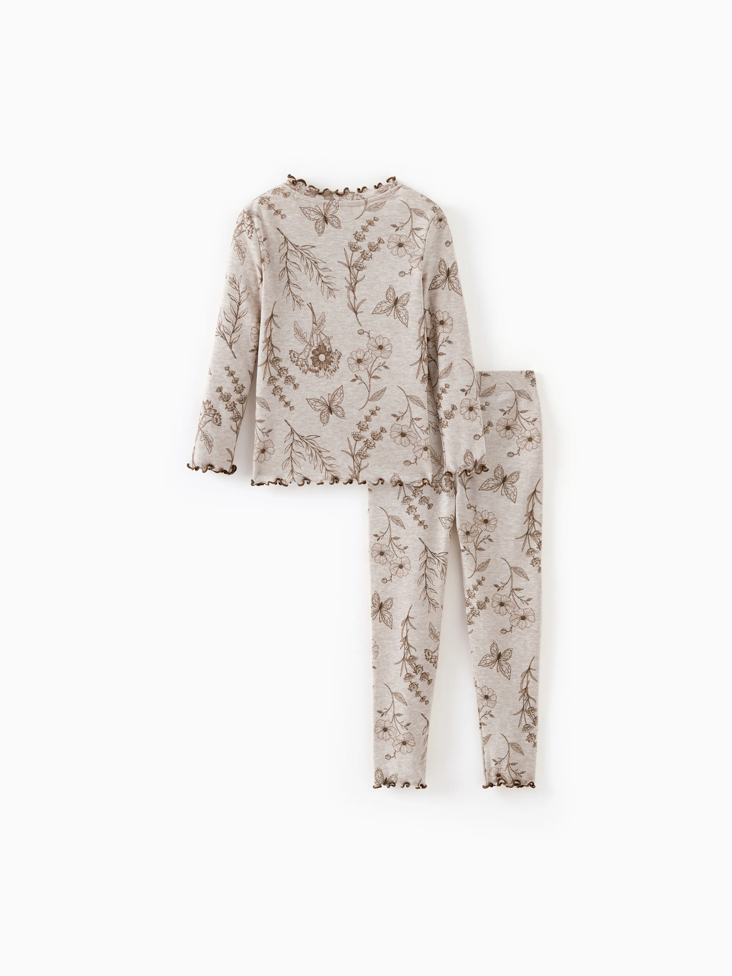 Toddler / Kids Pajamas 2-piece Pajama Set with Soft Tencel Lyocell Wool Blend (Snug-Fitting ) Apricot - Image 7