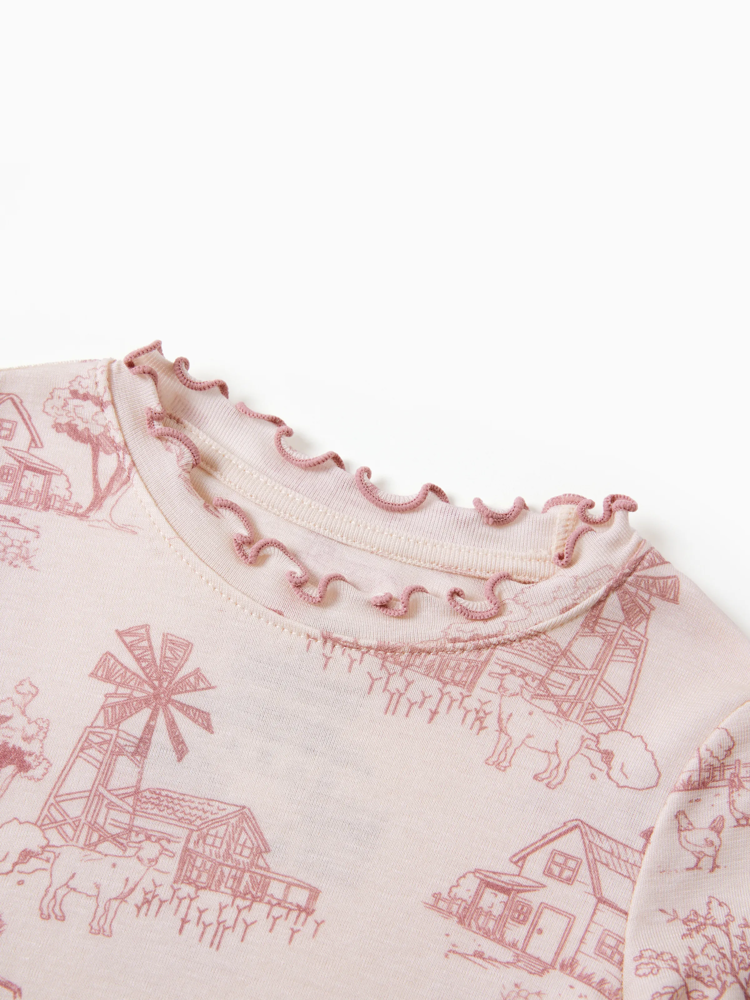 Toddler / Kids Pajamas 2-piece Pajama Set with Soft Tencel Lyocell Wool Blend (Snug-Fitting ) Light Pink - Image 8