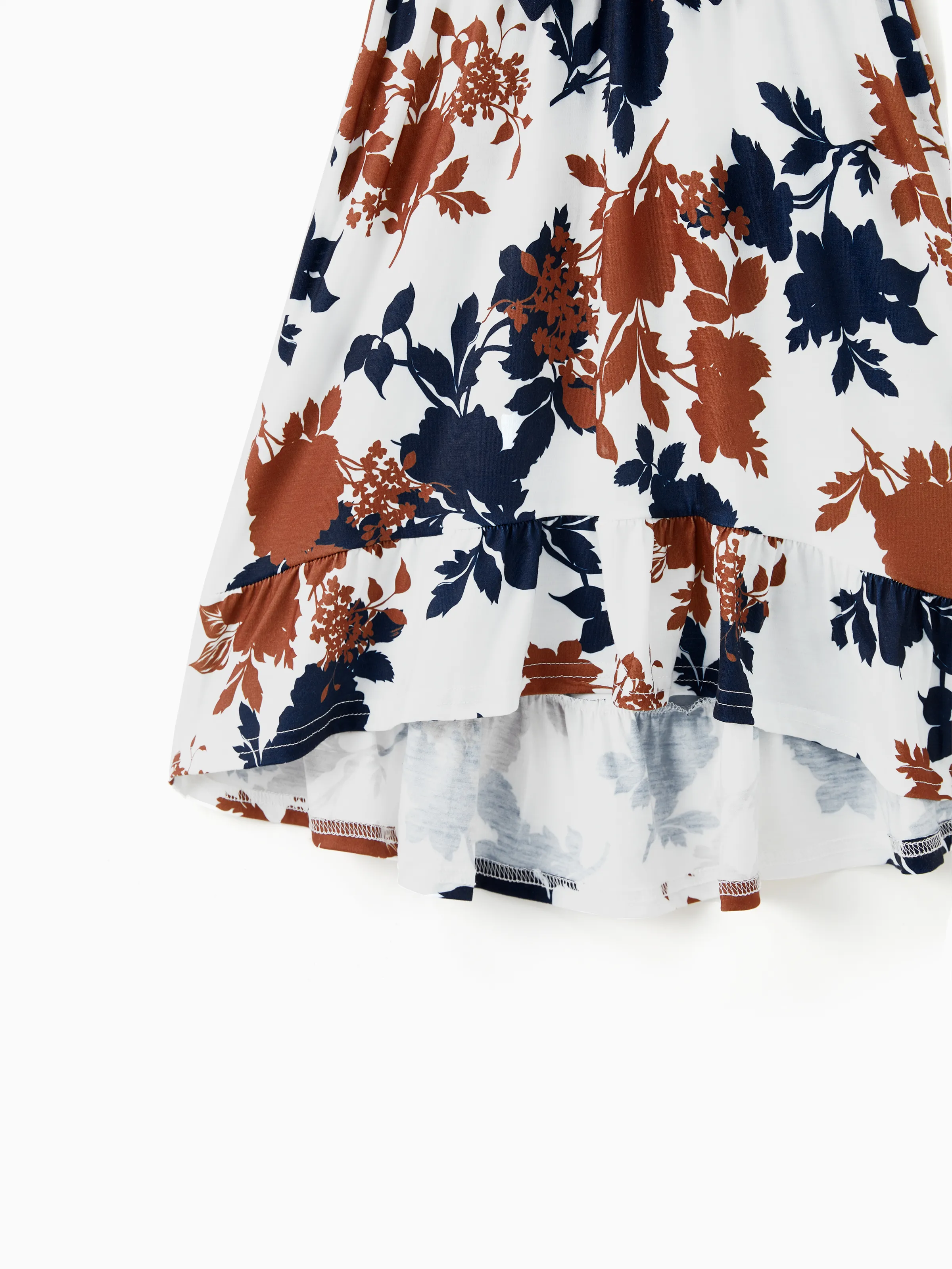 Toddler/Kid Girl Floral Dress Fabric Stitching royalblue - Image 3