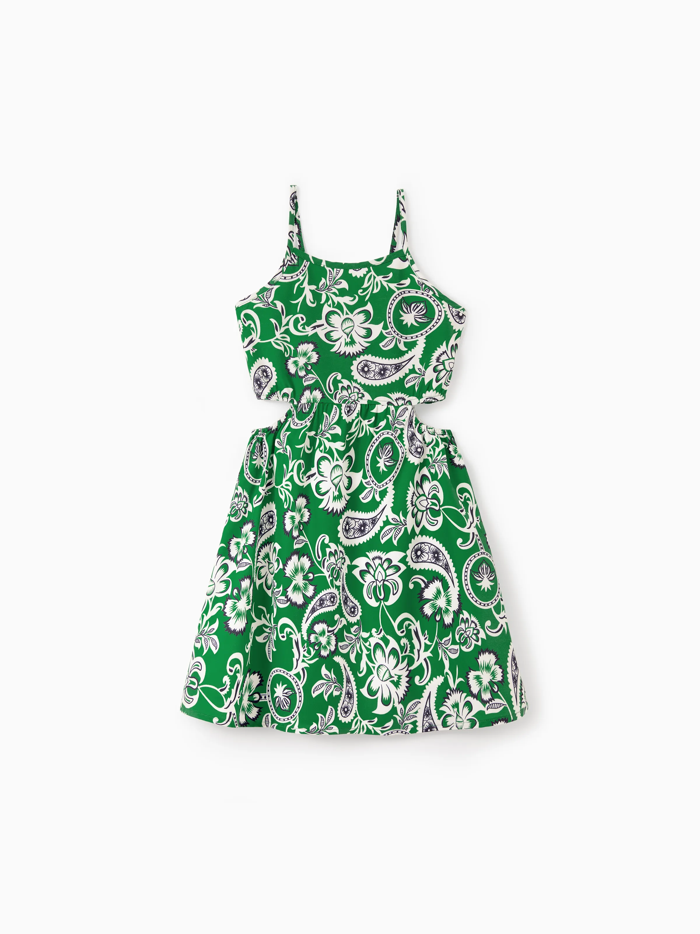 Toddler/Kid Girl Strappy Smocked  Dress for Summer Vacation  Green - Image 2