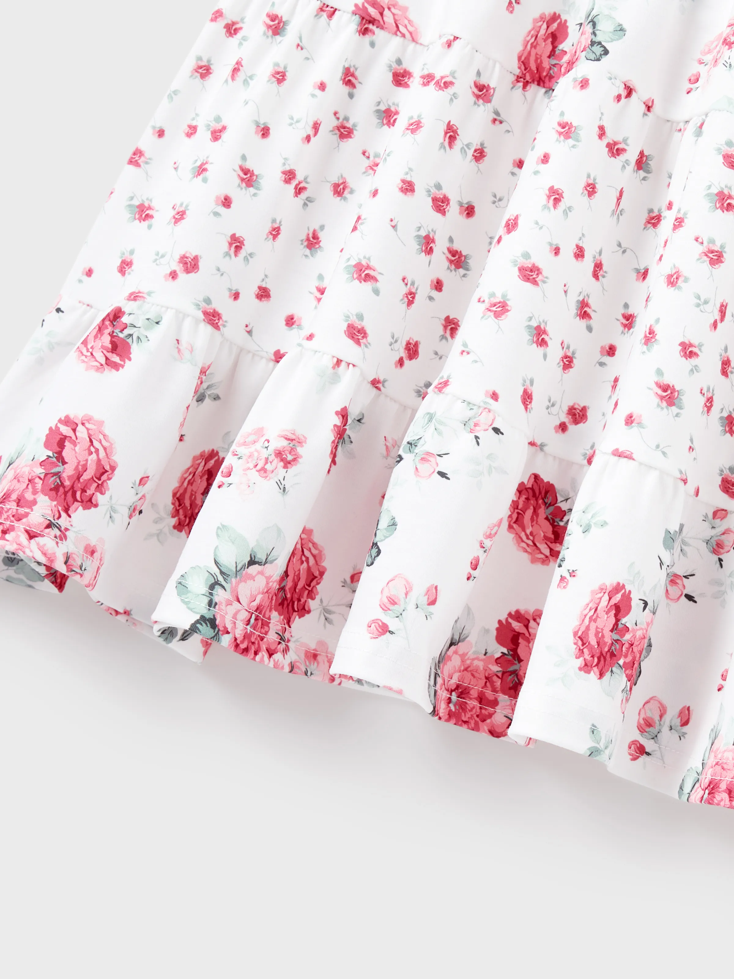 Toddler/Kid Girl Flower Print Hollow out Knot Dress  Pink - Image 6
