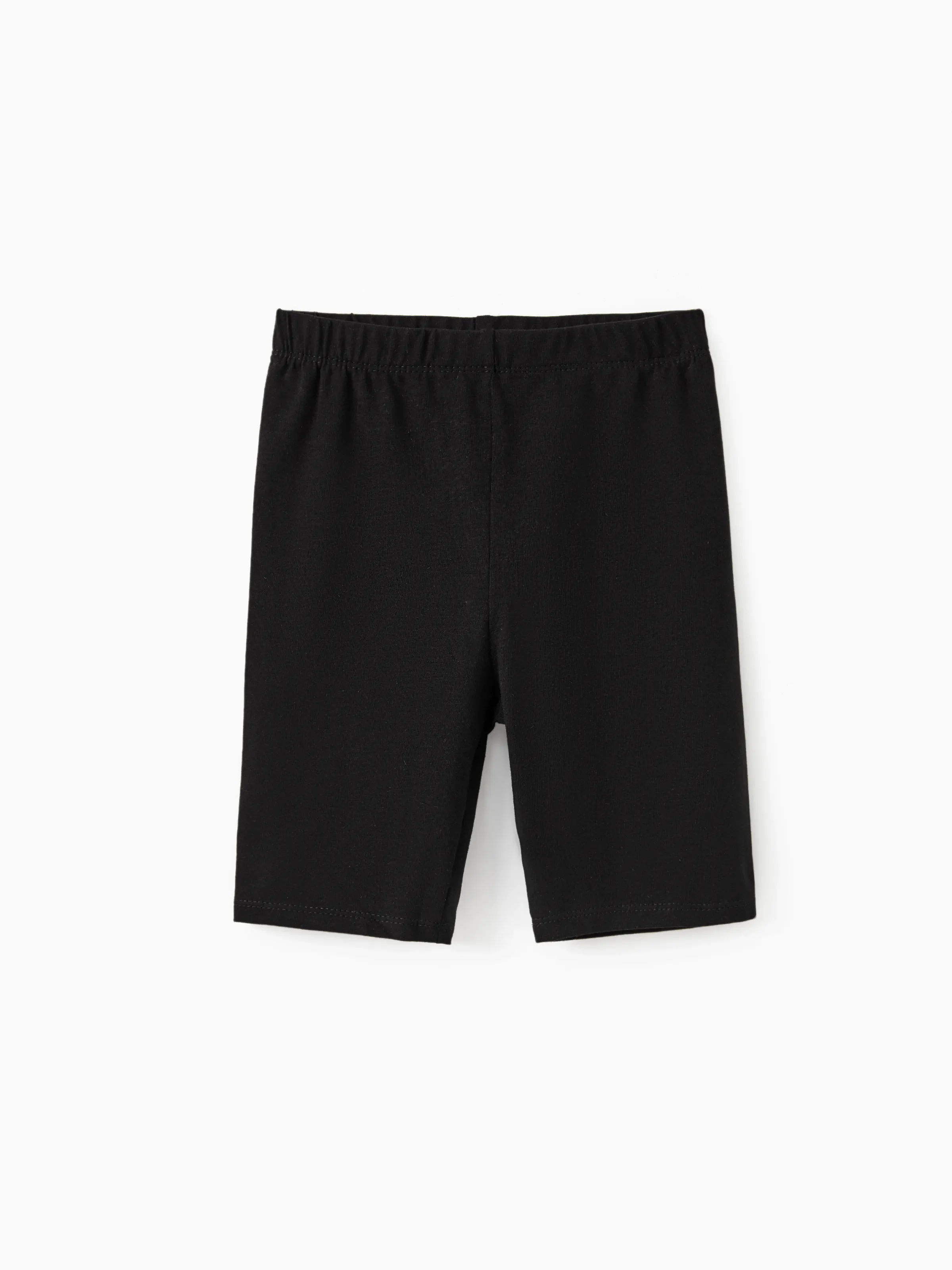 Toddler/Kid Girl Solid Color Cotton Leggings Shorts Black - Image 4