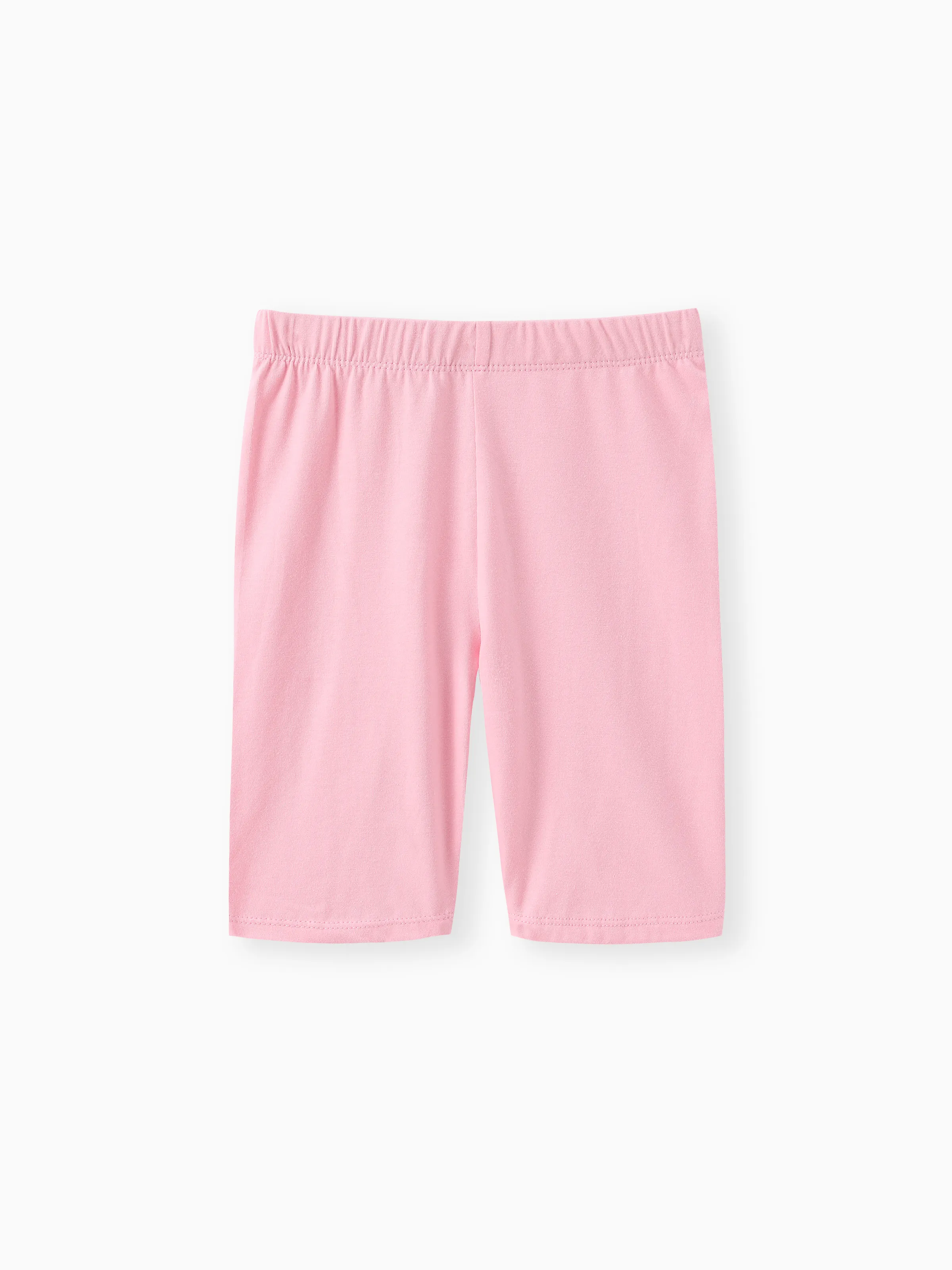 Toddler/Kid Girl Solid Color Cotton Leggings Shorts Pink - Image 4