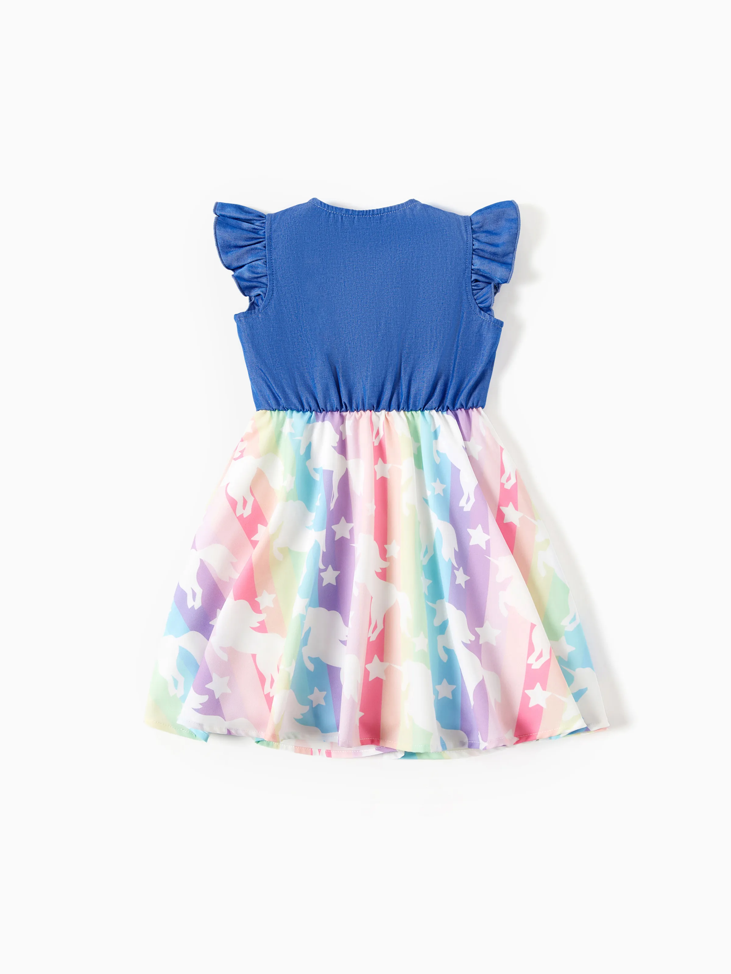 Toddler/Kid Girl Sweet Colorblock Floral Print Dress Colorful - Image 3
