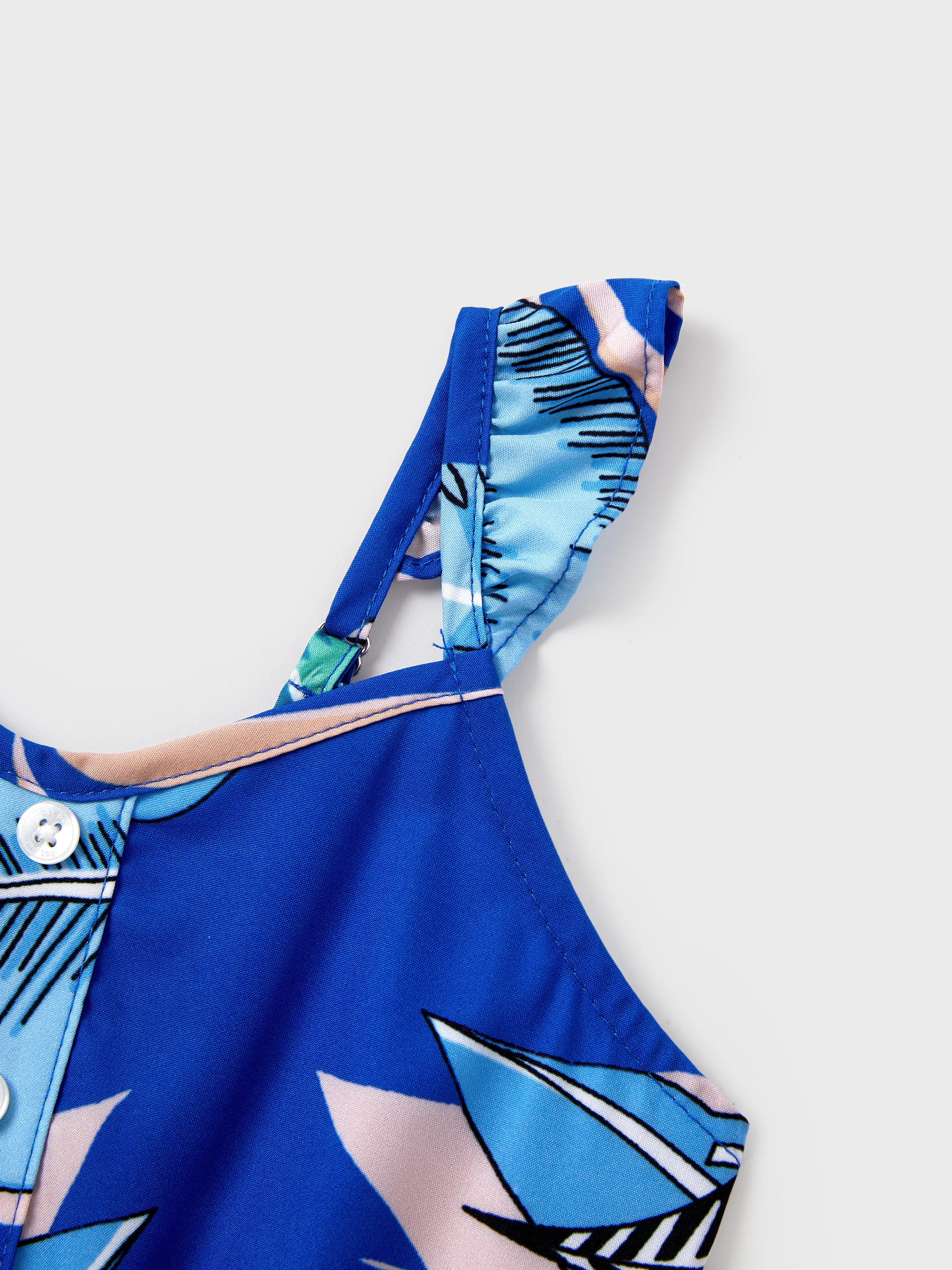 Toddler/Kid Girl Tropical Dress – Blue Floral Print, Perfect for Summer Vacations and Family Photos Blue - Image 8