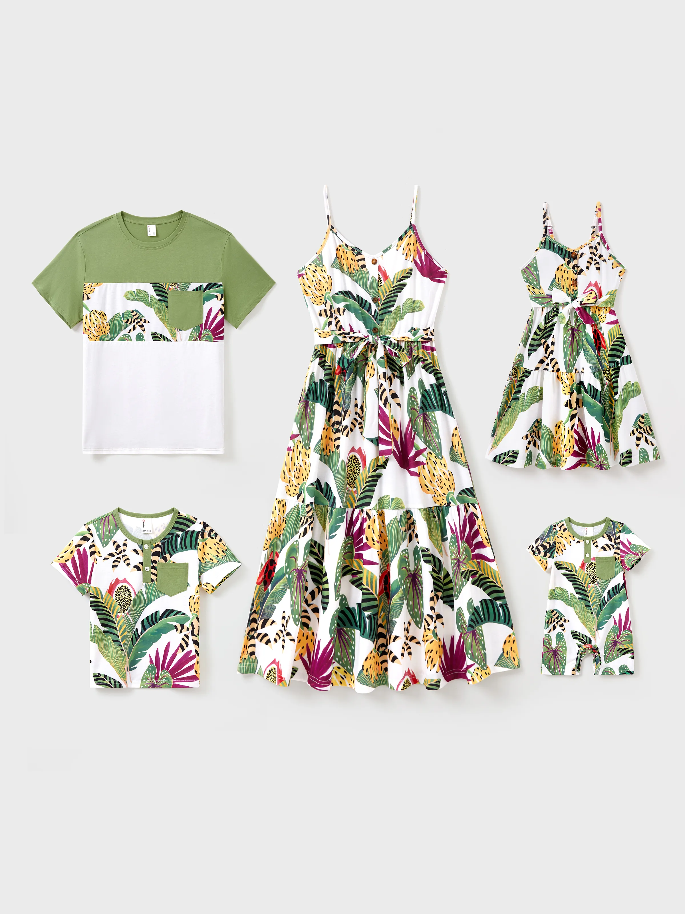 Toddler/Kid Girl Tropical Floral Print Camisole Knot Dress Multi-color - Image 2
