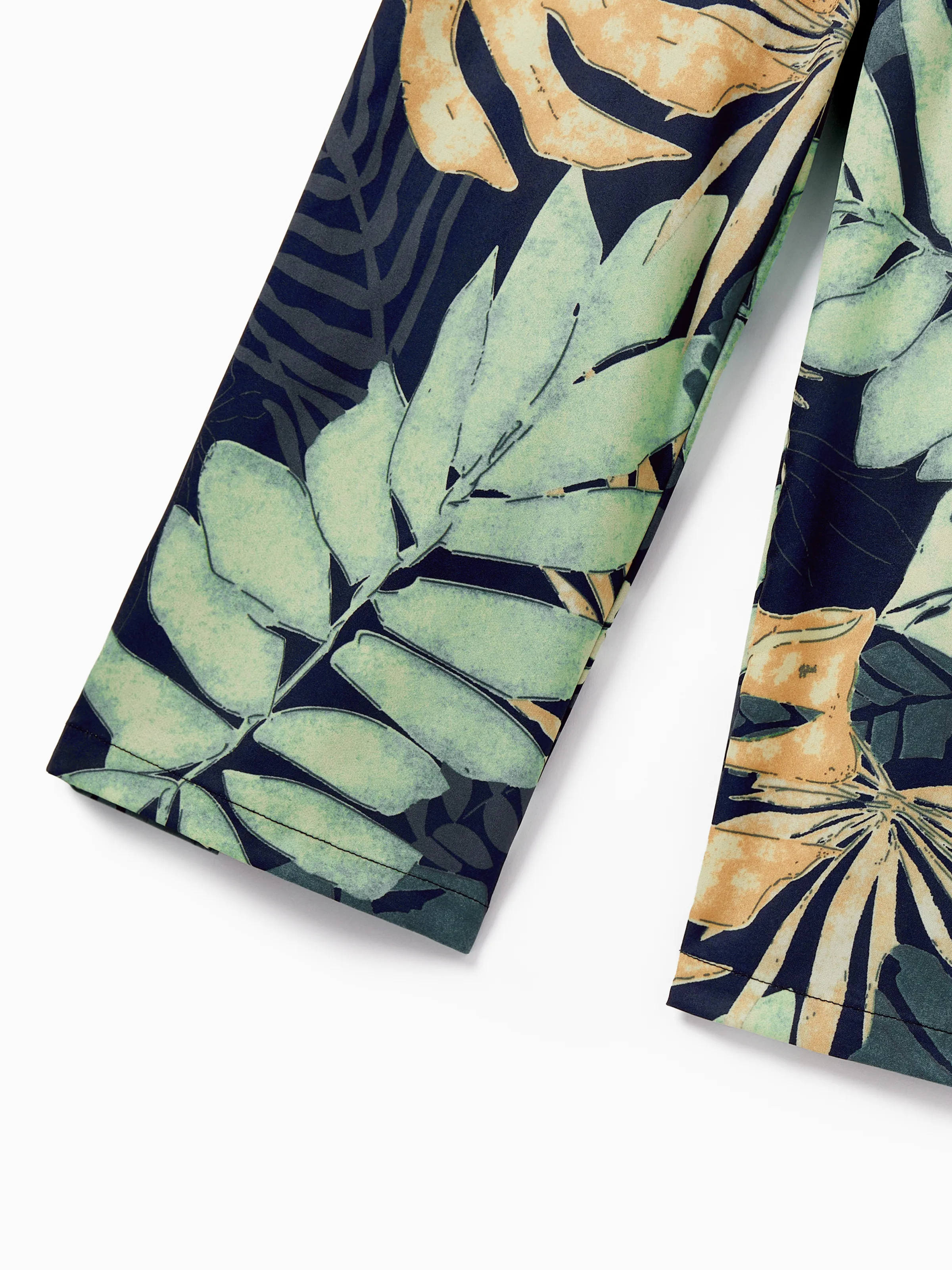 Toddler/Kid Girl Tropical Leaf Print Jumpsuit for Summer Beach Vacation Tibetan Blue - Image 7