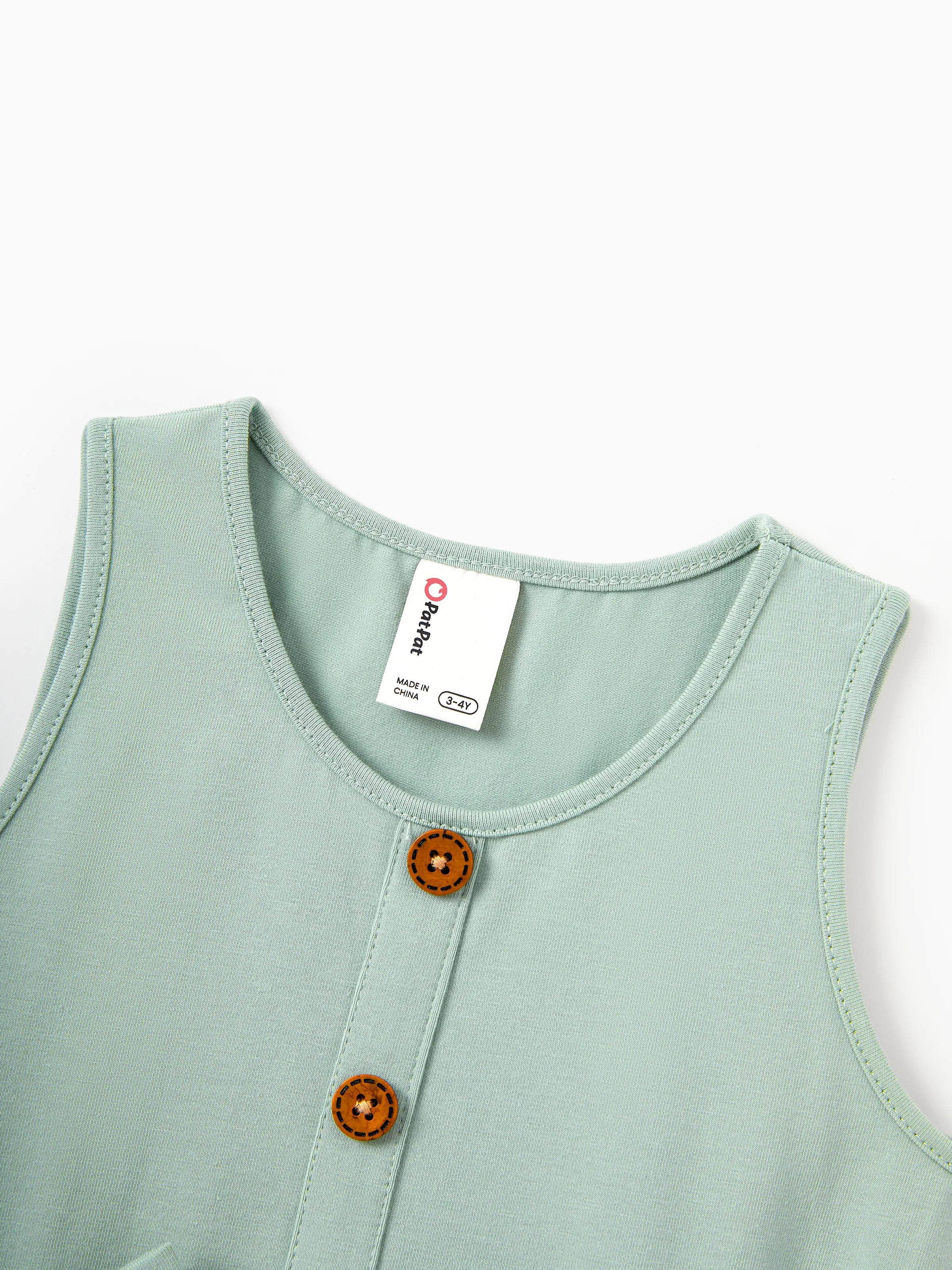Toddler/Kid Girl Tropical Print Tank Bowknot Dress Green - Image 6