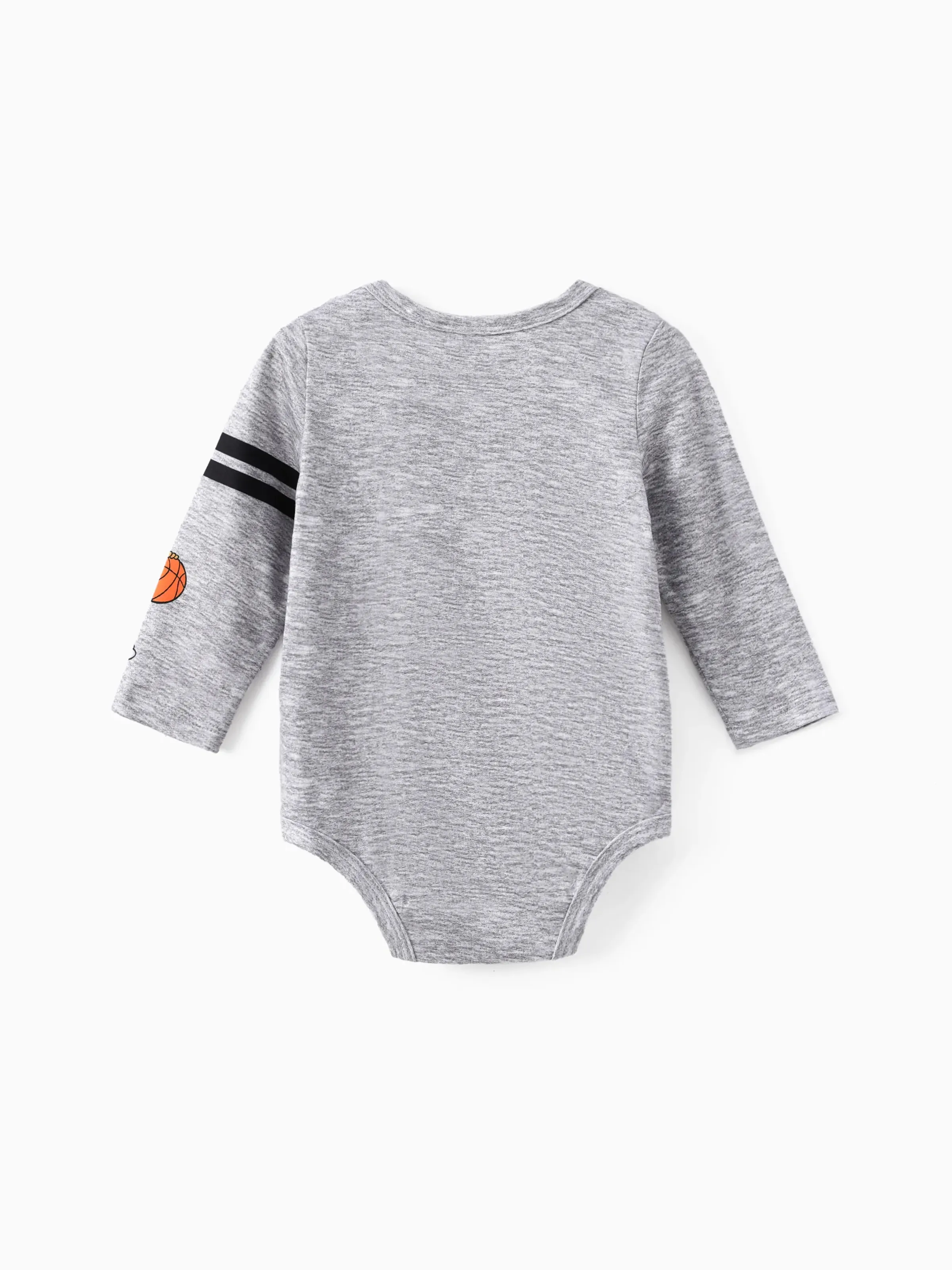 Tom and Jerry Baby Boy Character Print Long-sleeve Bodysuit Grey - Image 3