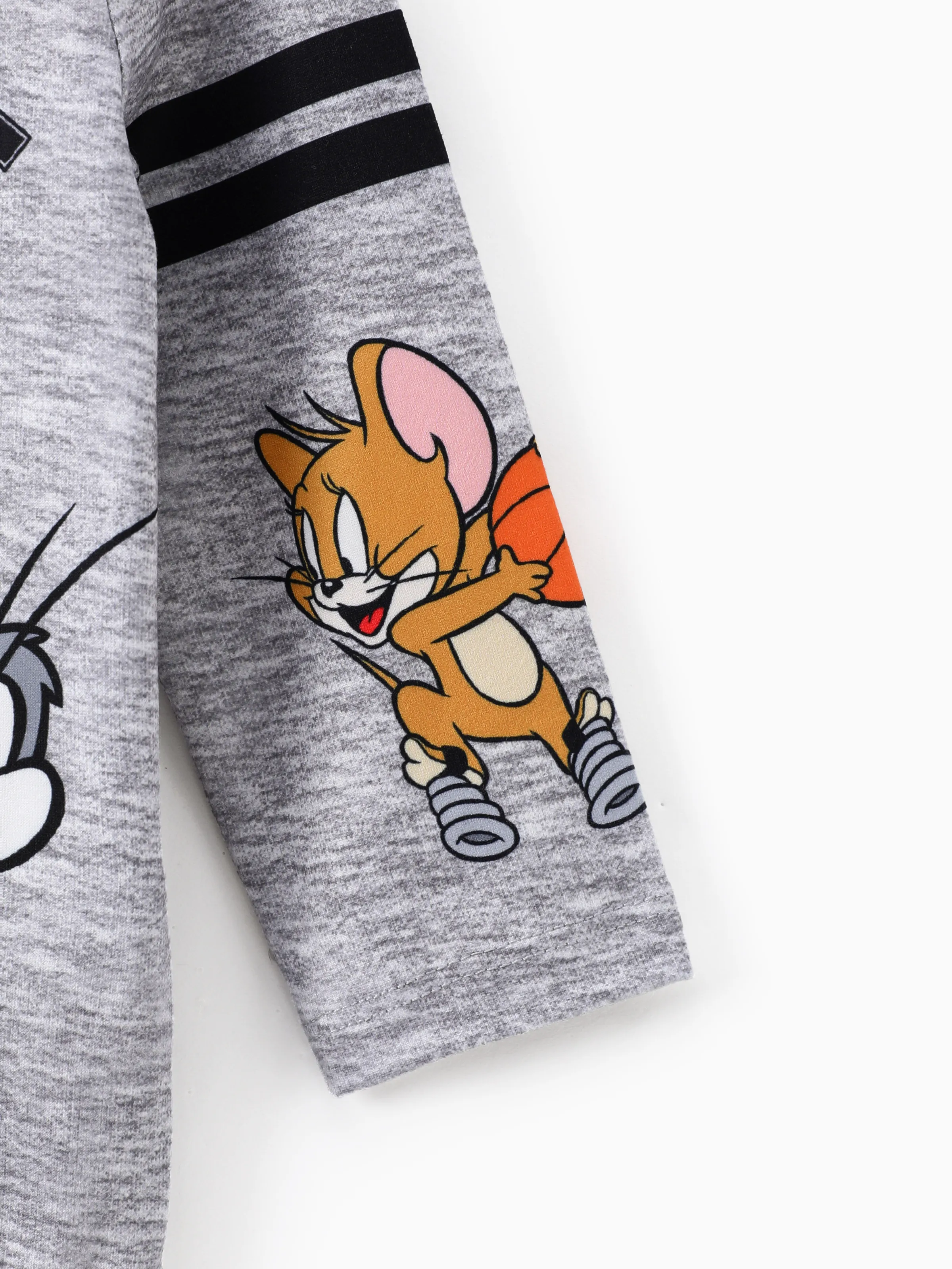 Tom and Jerry Baby Boy Character Print Long-sleeve Bodysuit Grey - Image 4