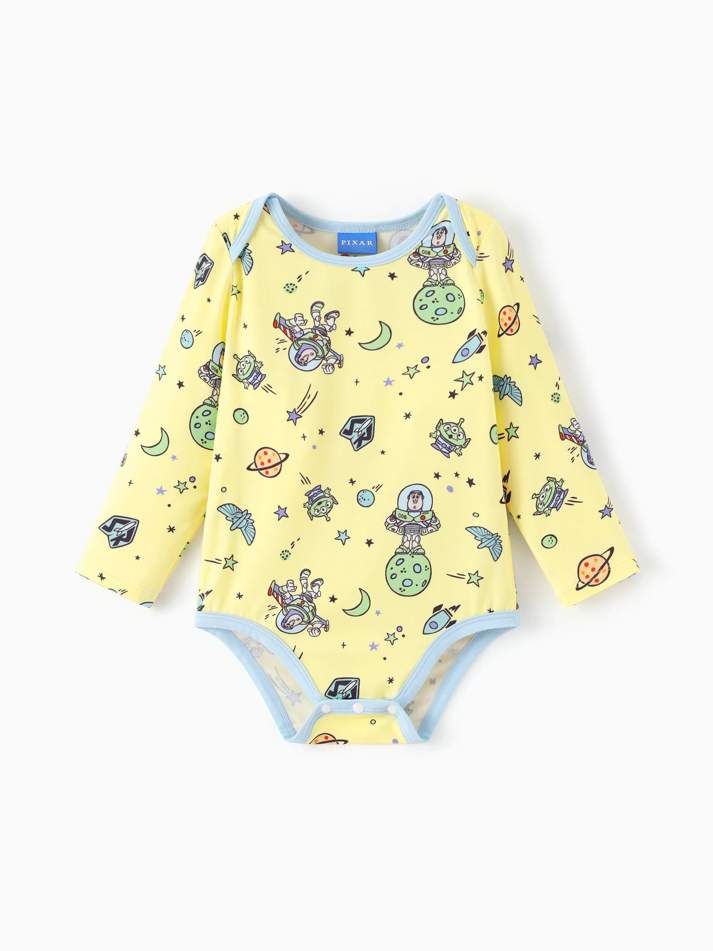 Toy Story Bamboo Baby Boy Buzz Lightyear Printed  Bodysuit  Color block - Image 3