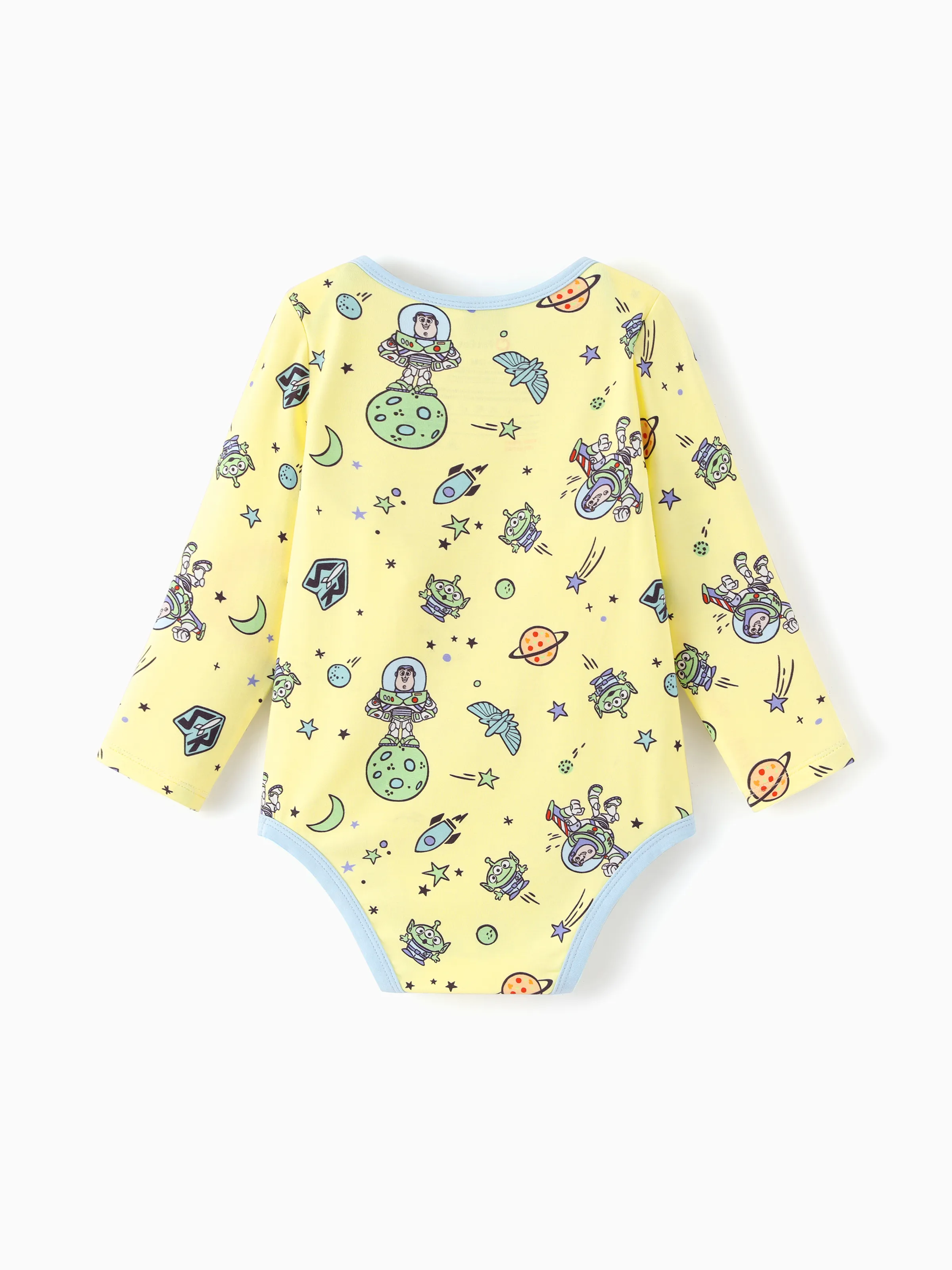 Toy Story Bamboo Baby Boy Buzz Lightyear Printed  Bodysuit  Color block - Image 4