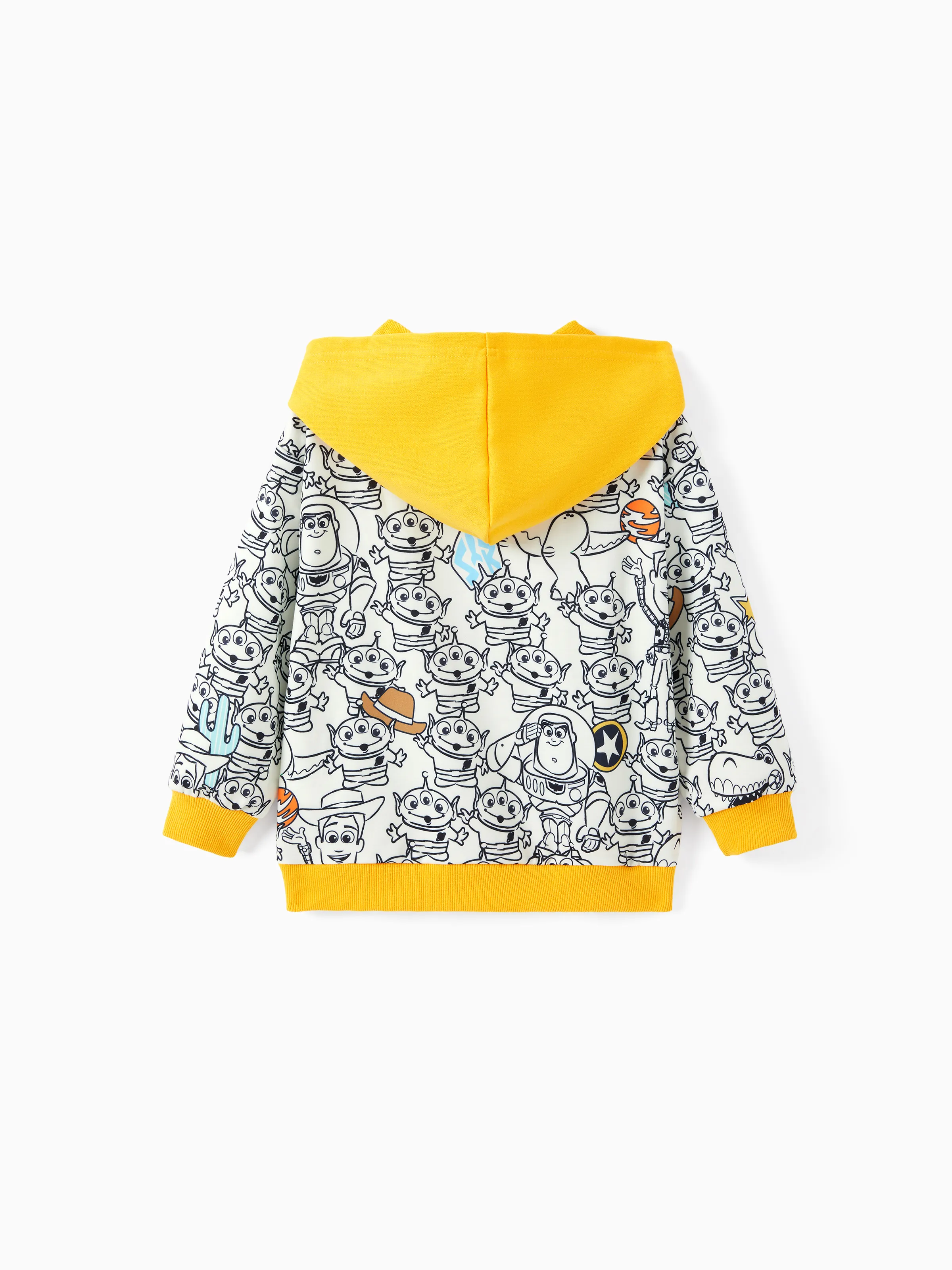 Toy Story Buzz Toddler/Kids Boy Woody Hooded Ribbed Cuffs Hoodie Yellow - Image 2