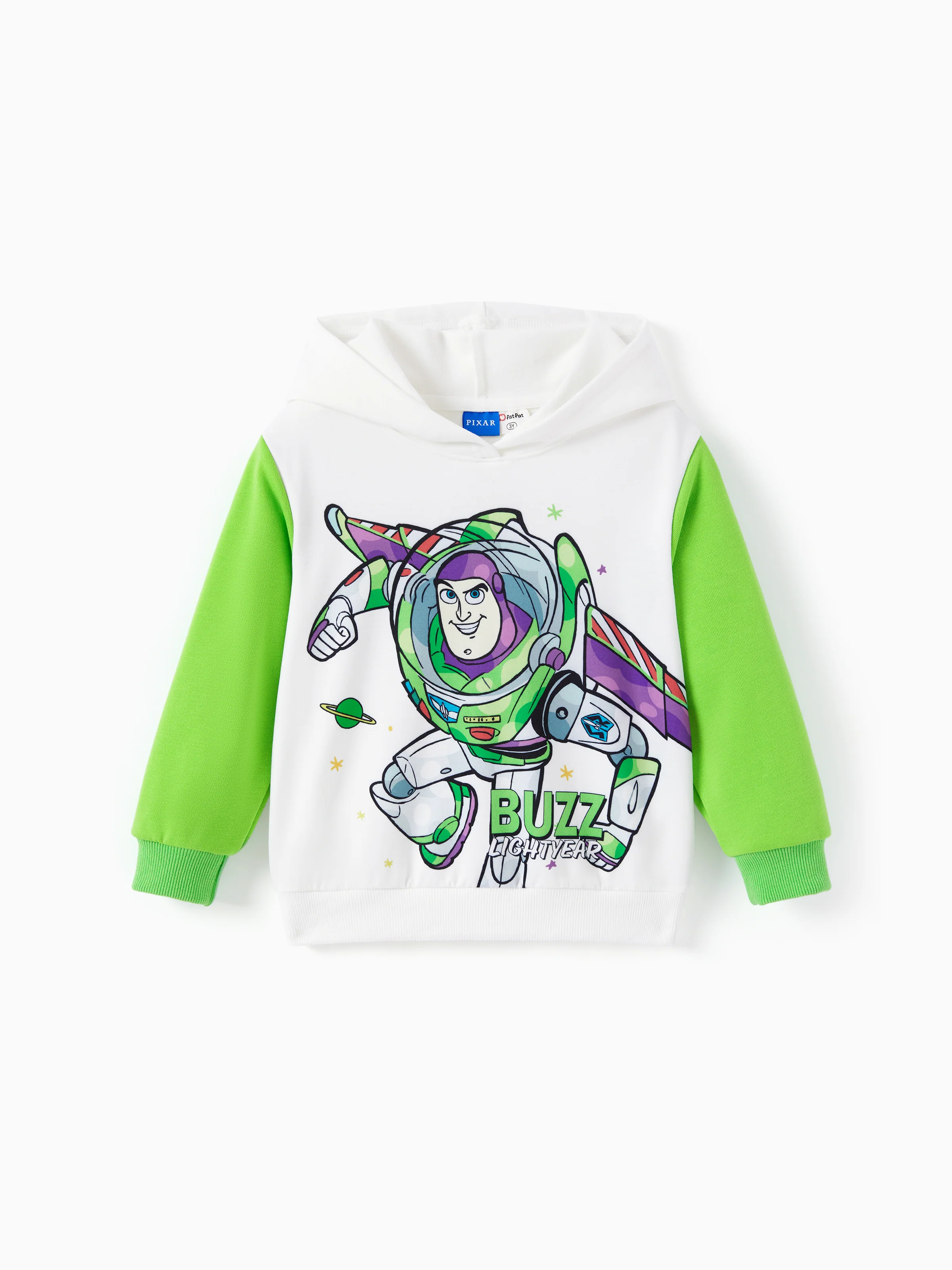 Toy Story Toddler Boy Buzz Lightyear 2pcs Ribbed Cuffs Hooded Sweatshirt and Sweatpants Set White - Image 4