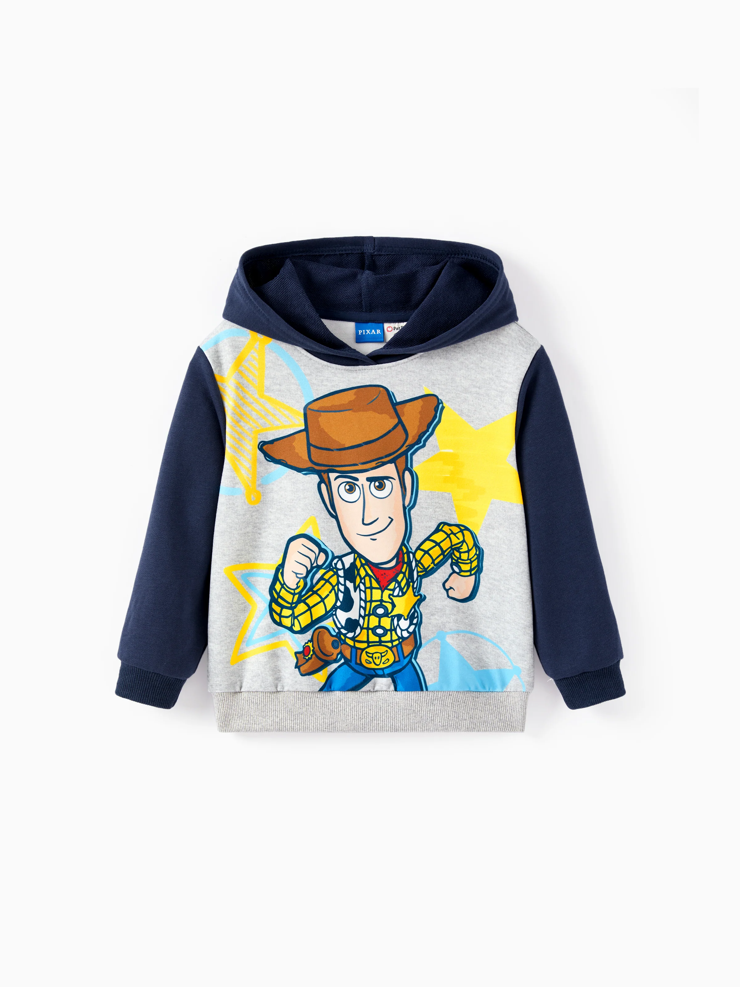 Toy Story Toddler Boy Woody 2pcs Ribbed Cuffs Hooded Sweatshirt and Sweatpants Set Deep Blue - Image 4