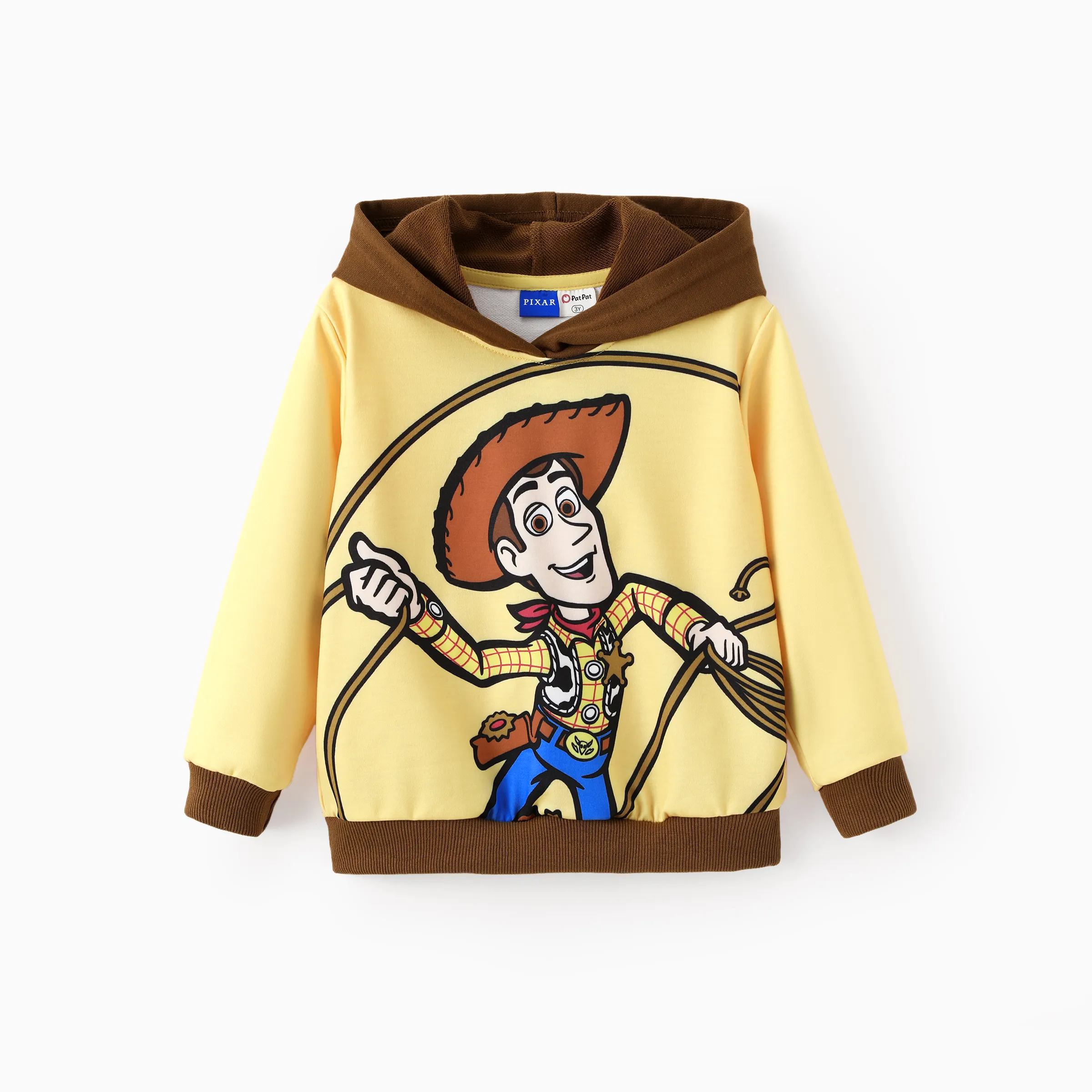 Toy Story Toddler Boy Woody Ribbed Cuffs Hooded Top Yellow - Image 8