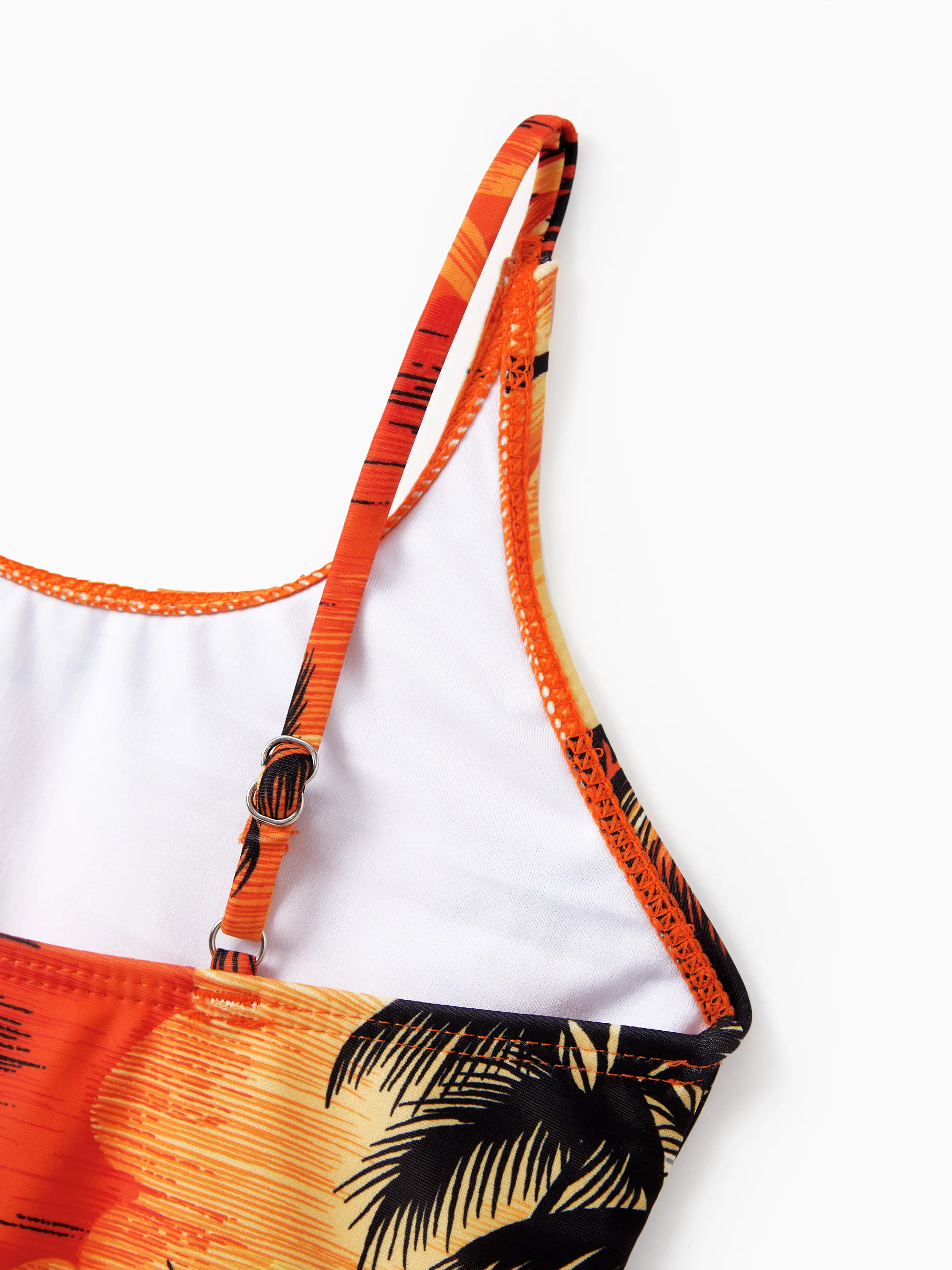 Daddy & Daughter Tropical Hawaiian Swimsuits Swimwear Orange - Image 11
