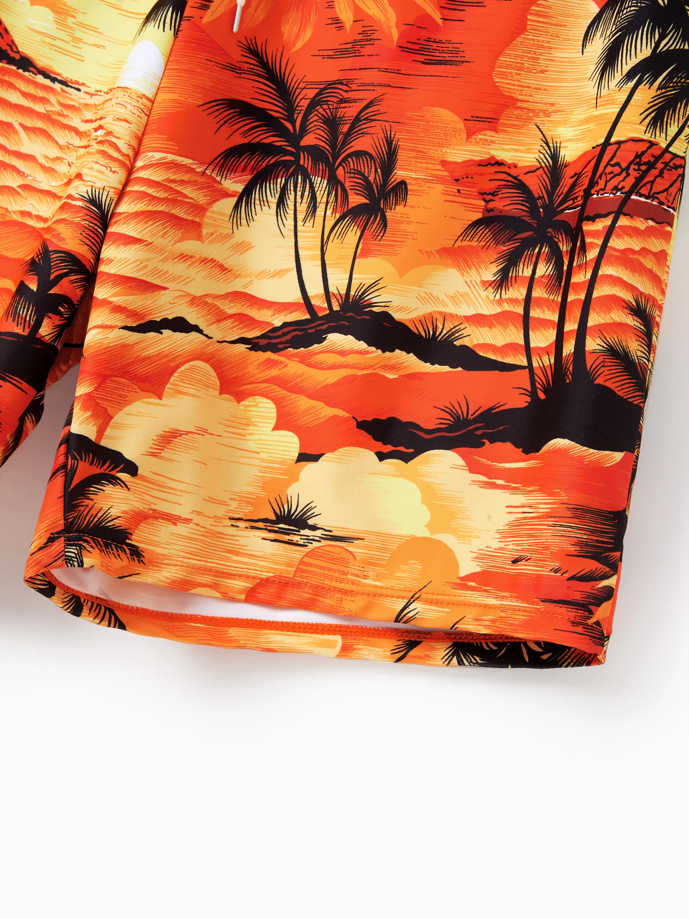 Daddy & Daughter Tropical Hawaiian Swimsuits Swimwear Orange - Image 7